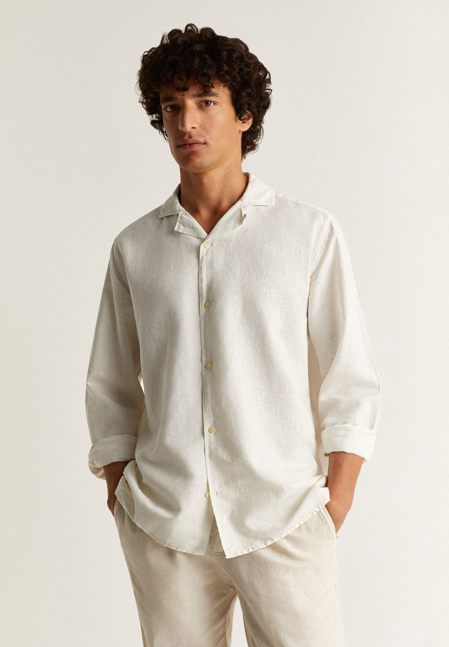 CAMISA LINO CUELLO PIJAMERO
