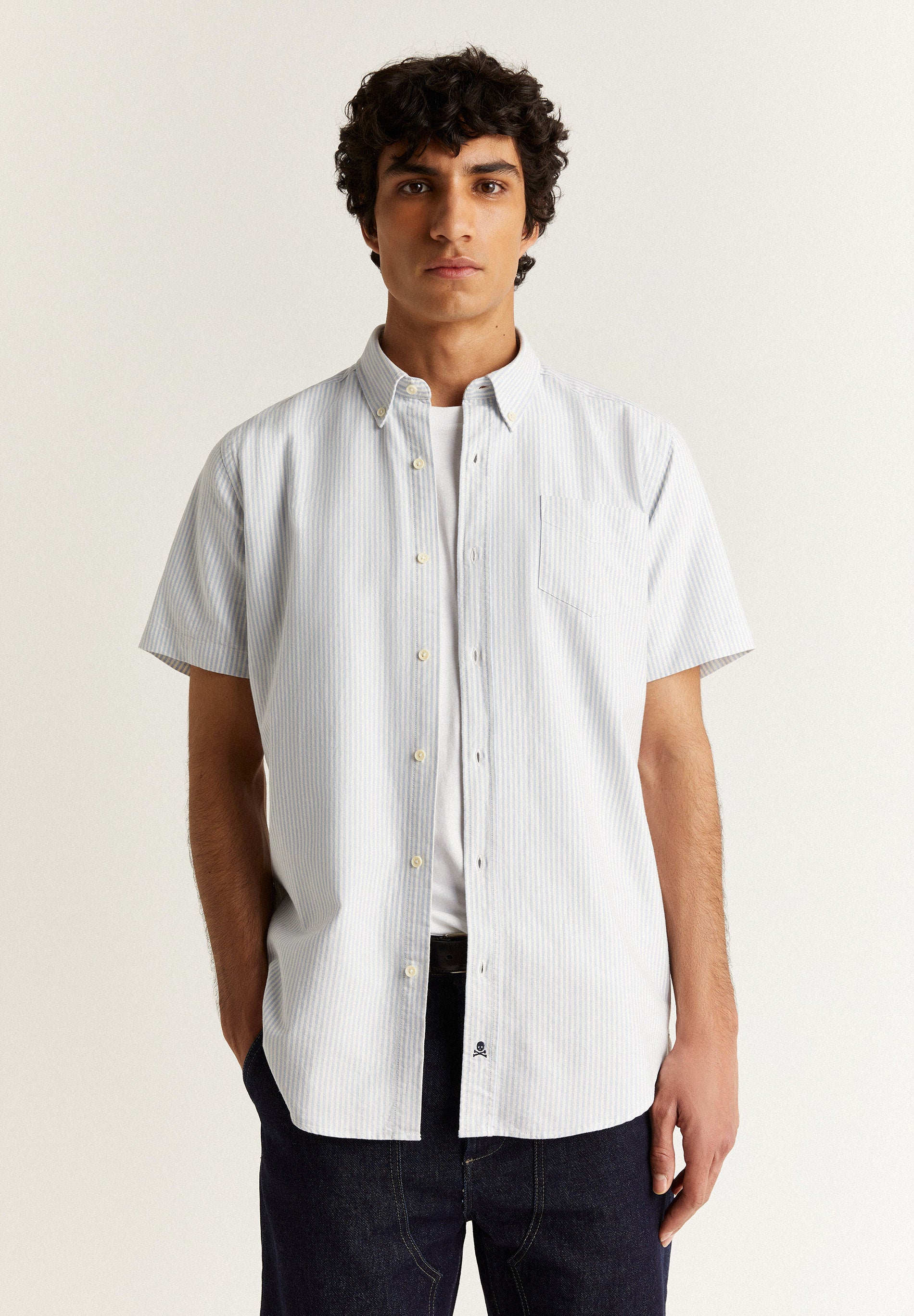 CAMISA MANGA CORTA RAYAS OXFORD