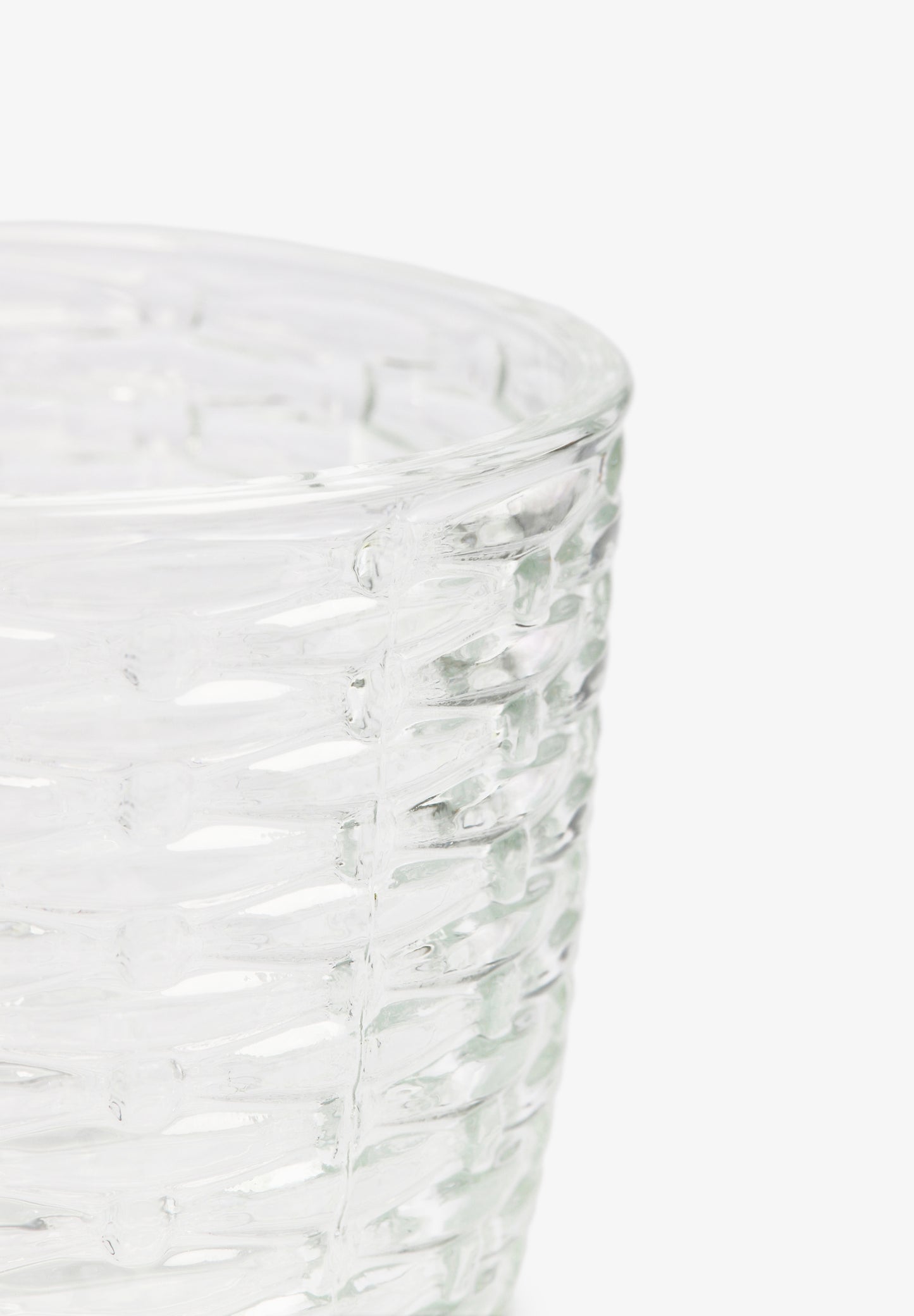 VASO VIDRIO RELIEVE RAYAS