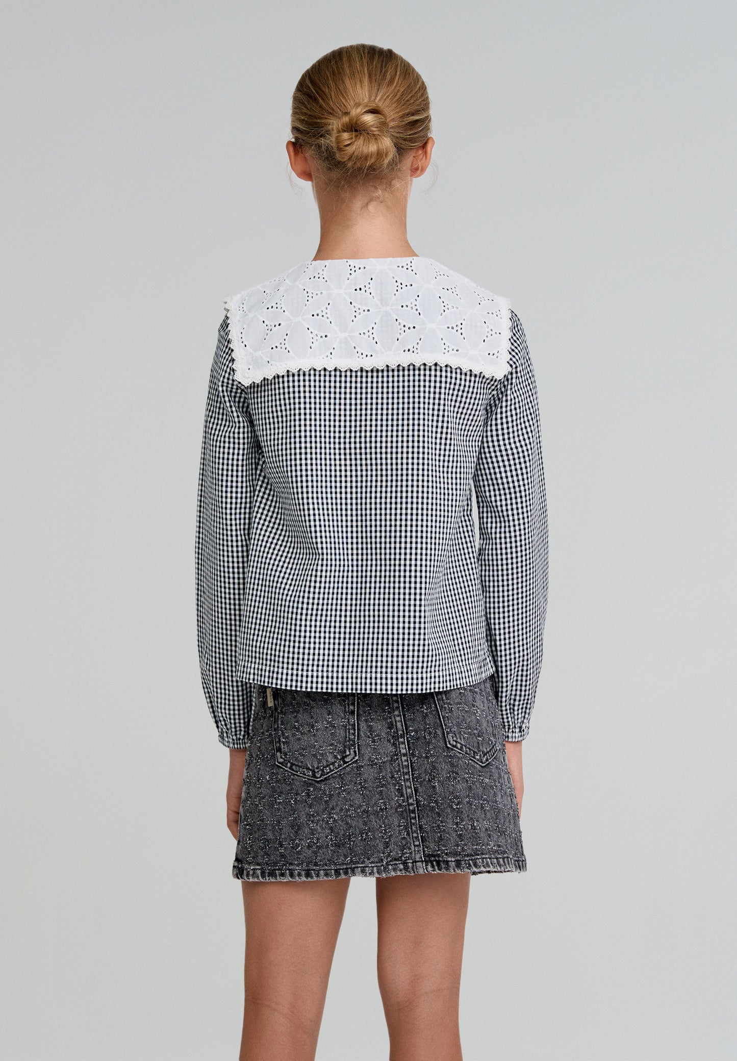 BLUSA VICHY CUELLO BRODERIE