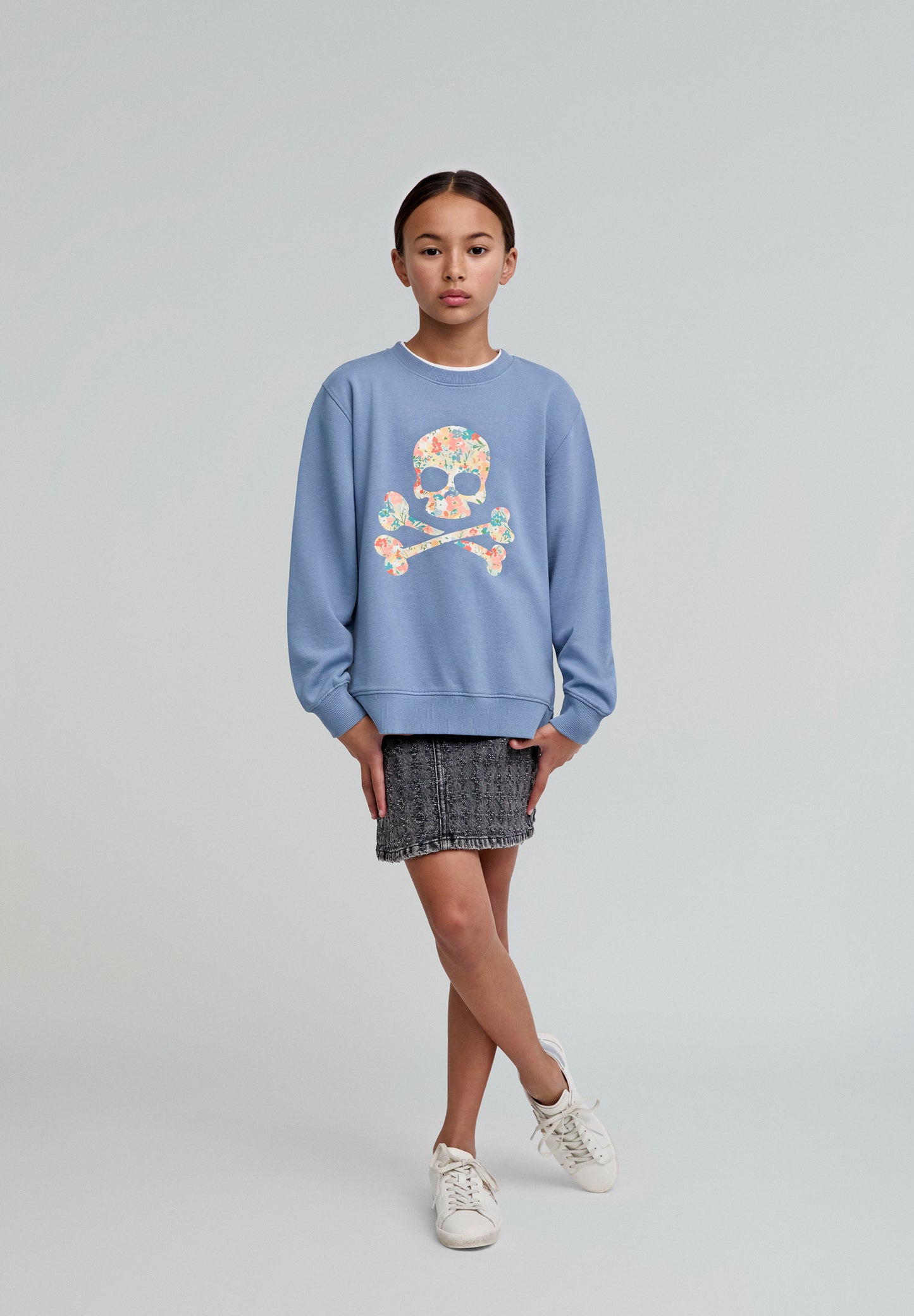 SUDADERA CALAVERA FLORES