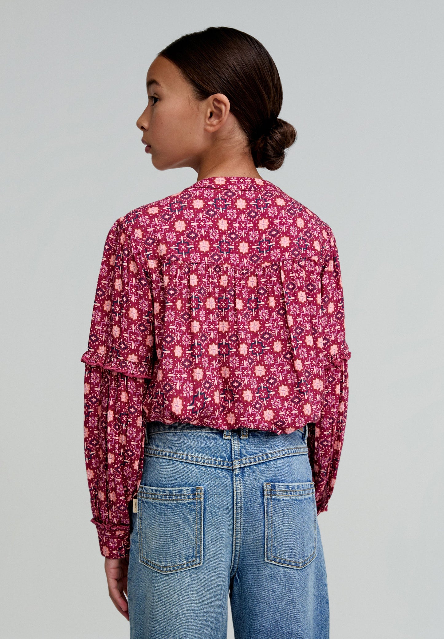 BLUSA PRINT VOLANTE MANGA