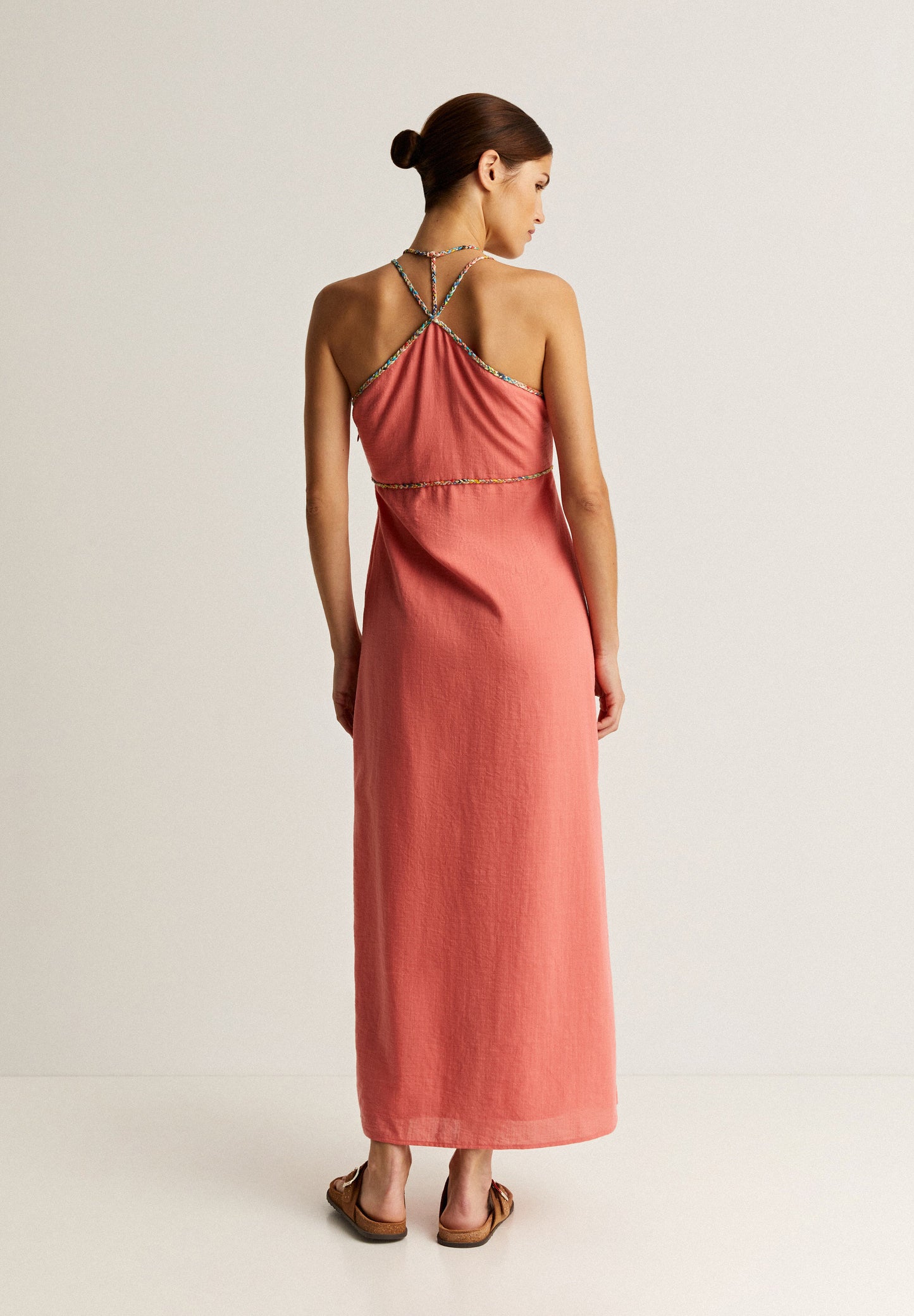 VESTIDO ESCOTE TIRAS TRENZADAS