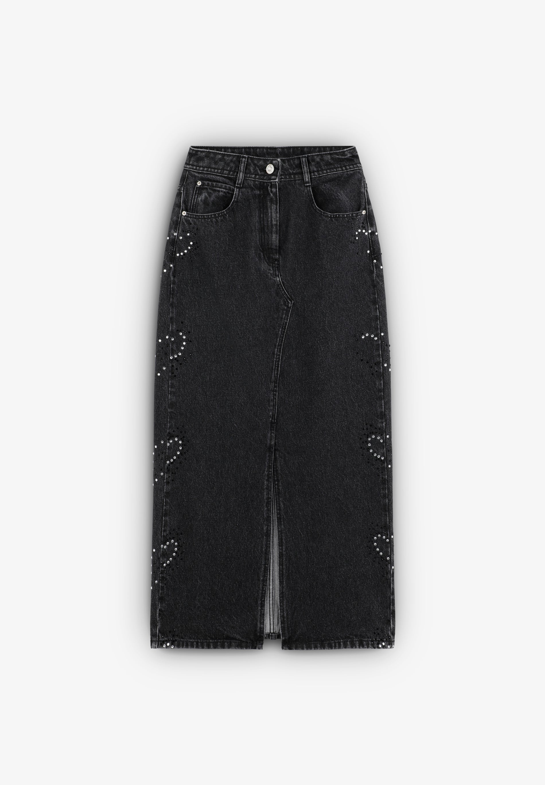 FALDA ABERTURA BRILLO DENIM