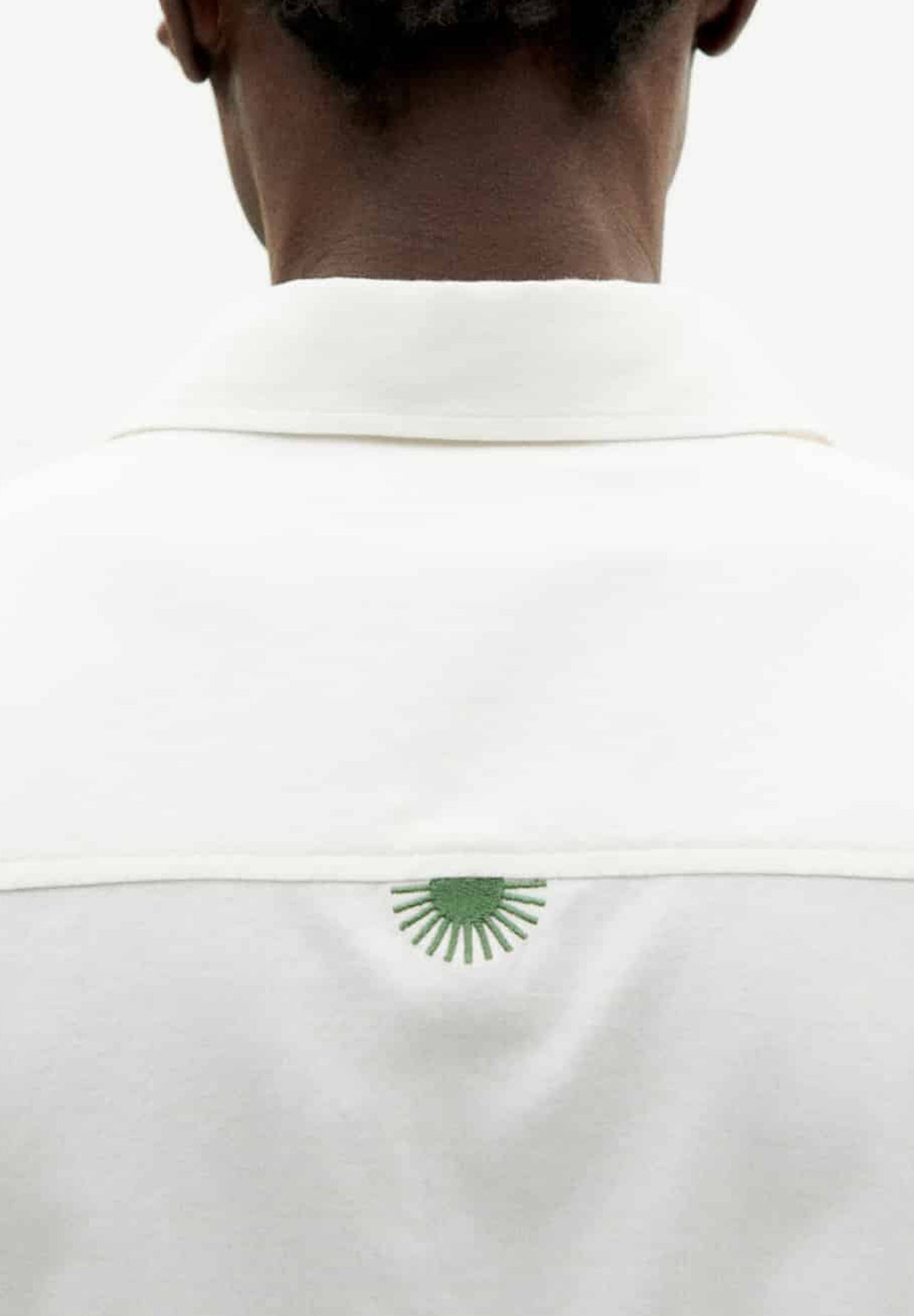 THINKING MU | CAMISA UNDYED EMBROIDERY GREEN TOM