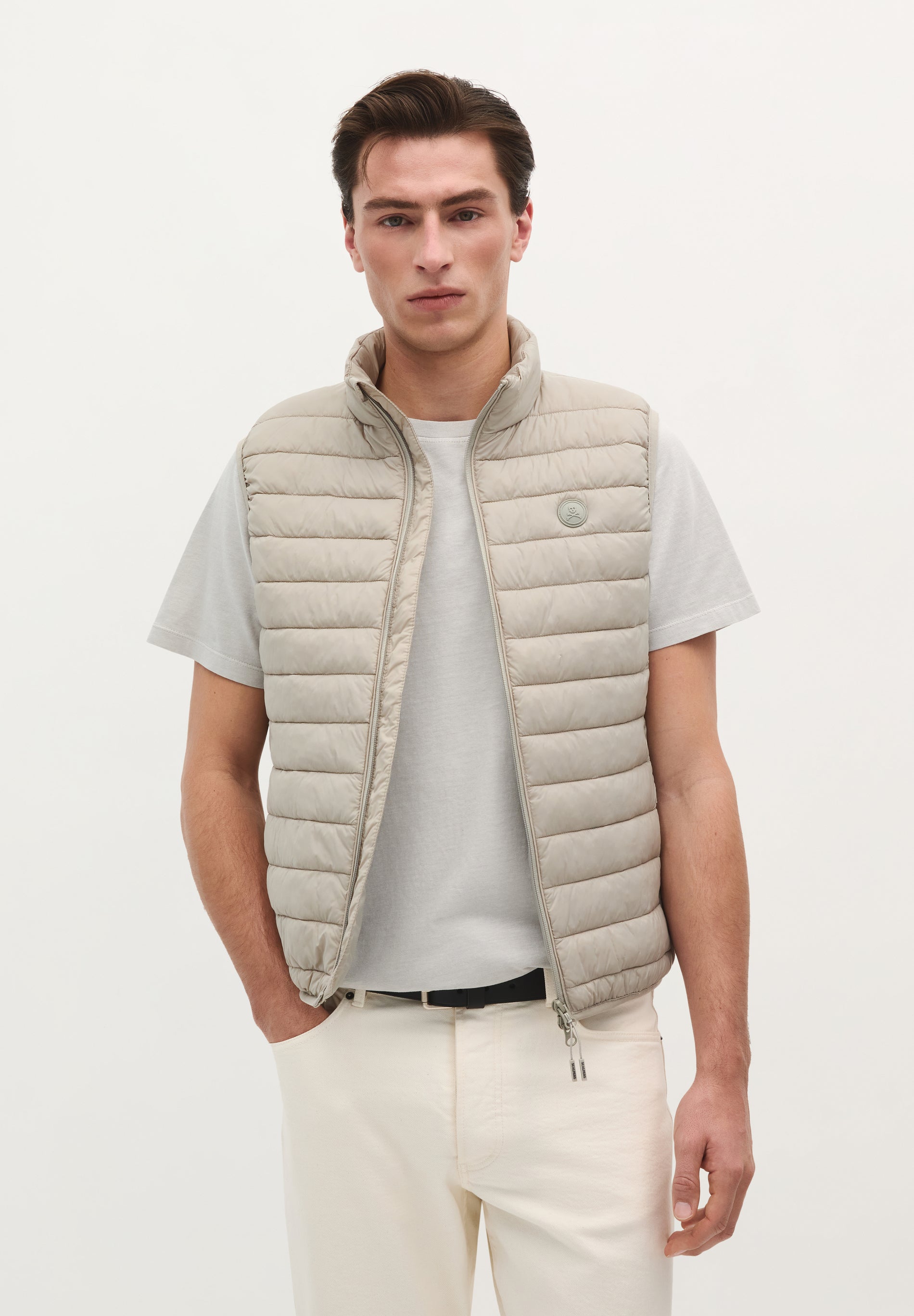 Chaleco Gris Chaqueton Sin Manga Hombre Zara Moda Casual Chaleco