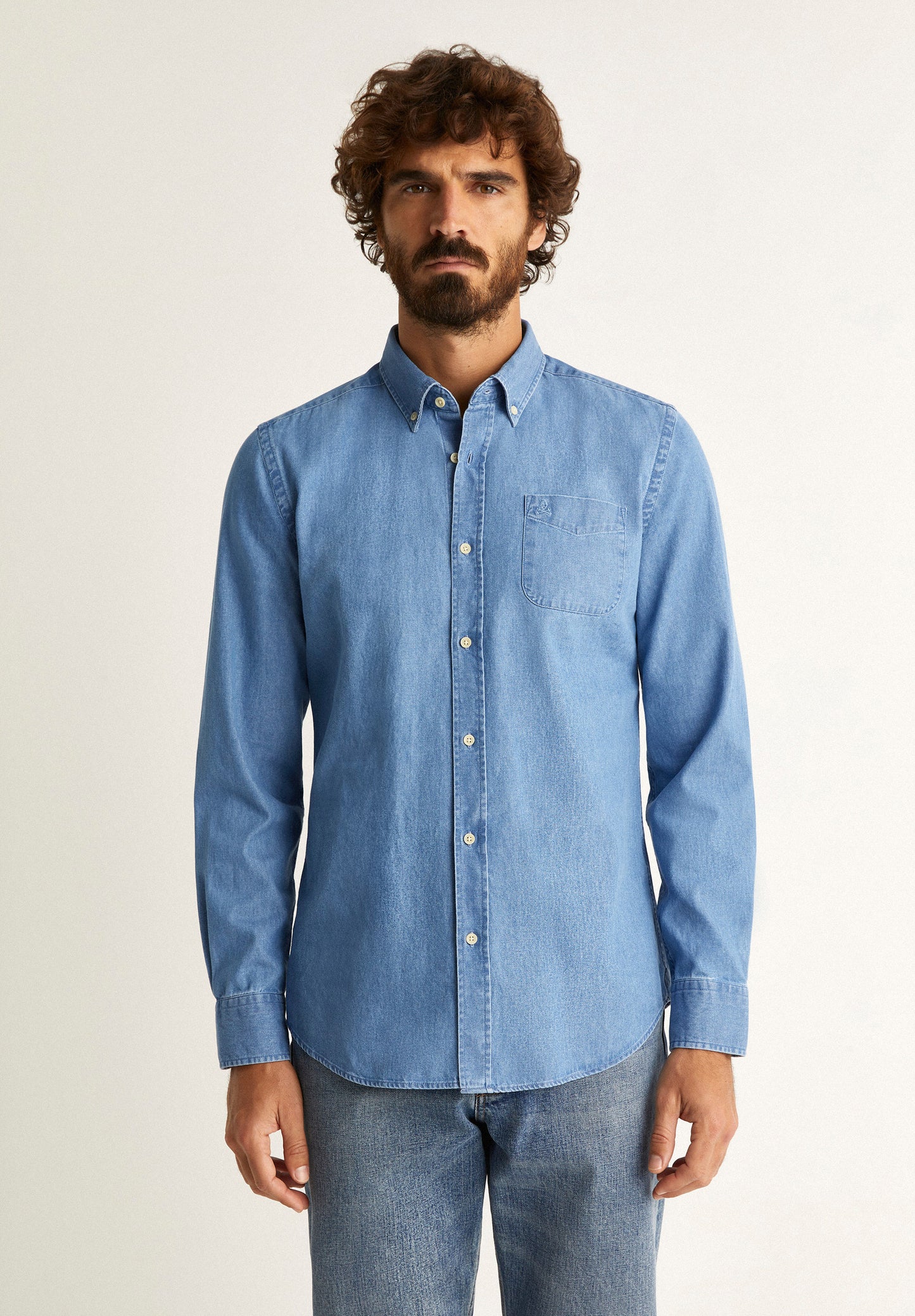 CAMISA DENIM BOTONES BOLSILLO