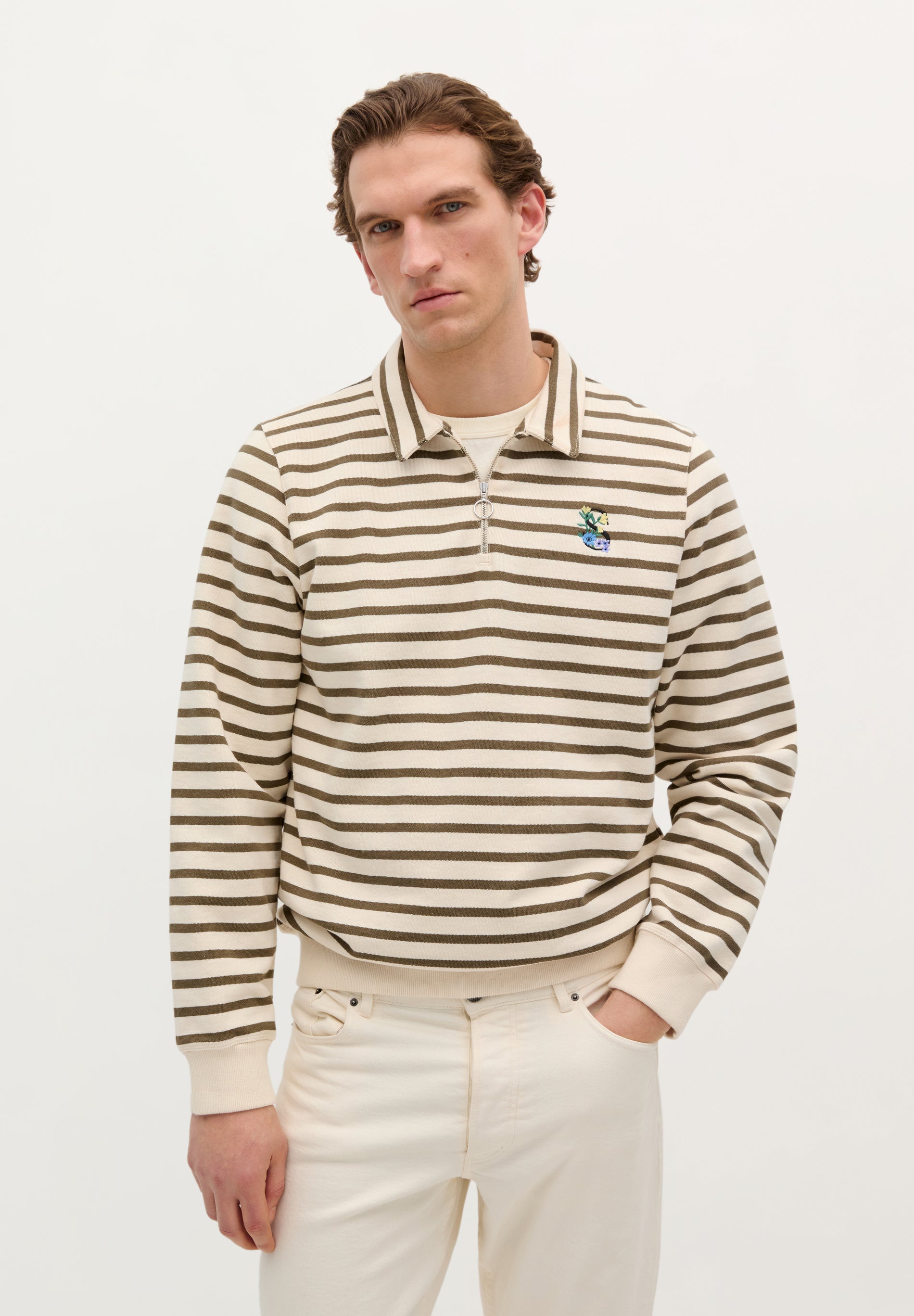 STRIPES ZIPPER SWEATER