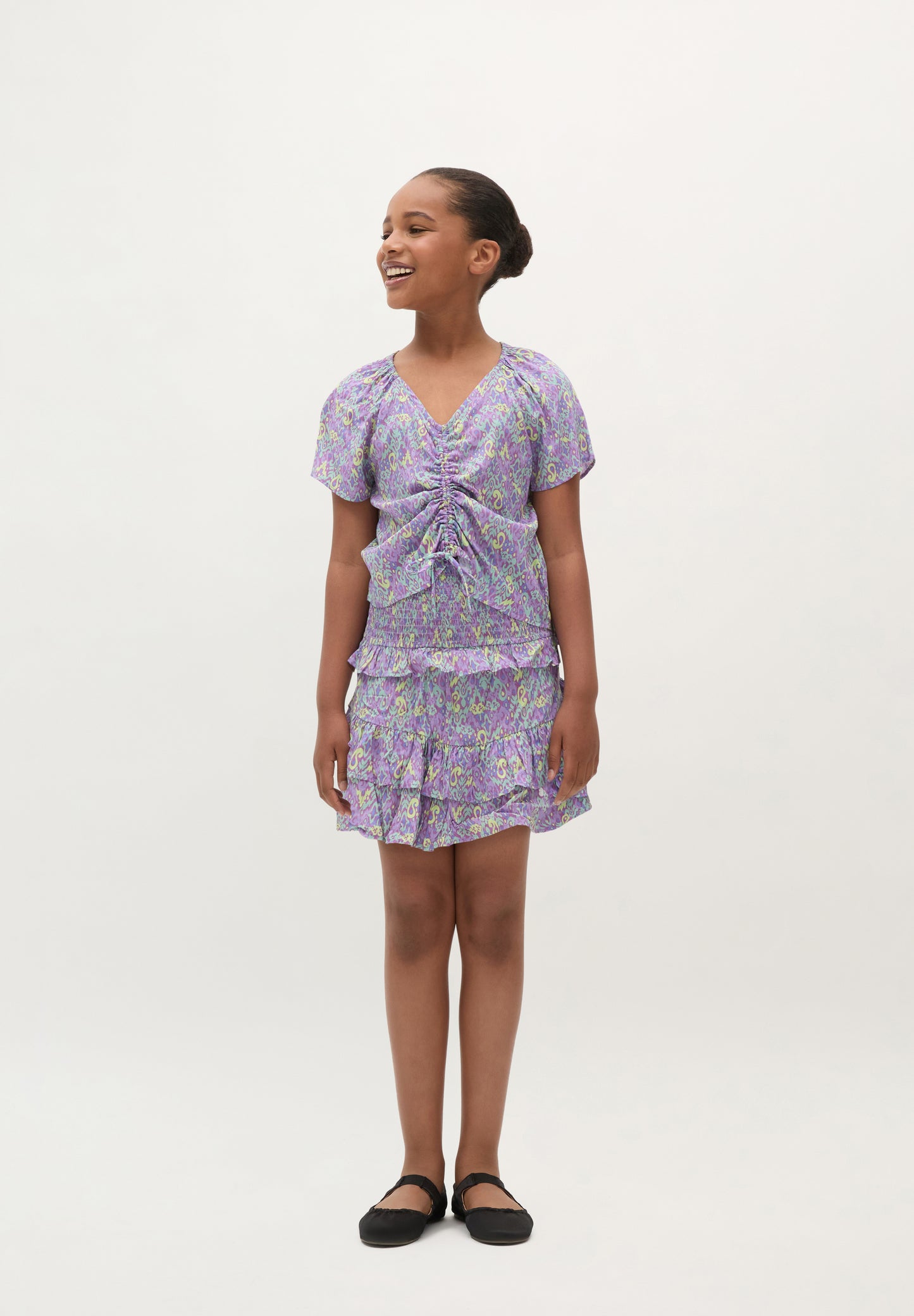 FALDA MINI IKAT VOLANTES