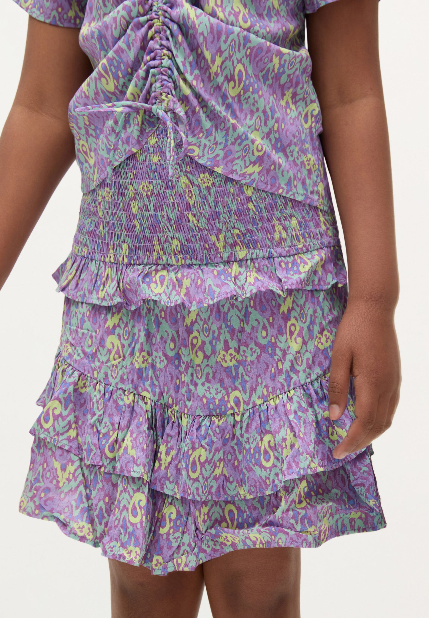FALDA MINI IKAT VOLANTES