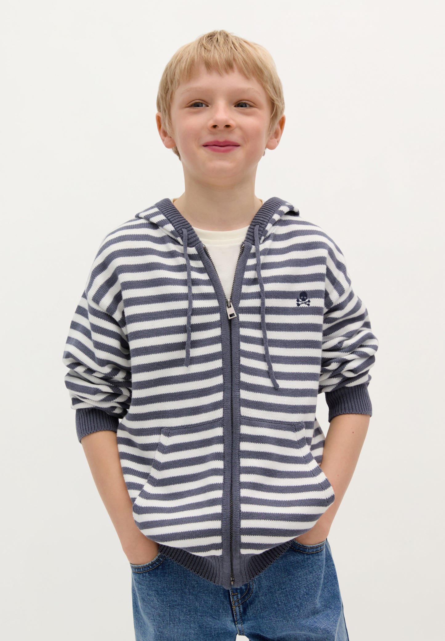 SUDADERA PUNTO RAYAS CREAMALLERA