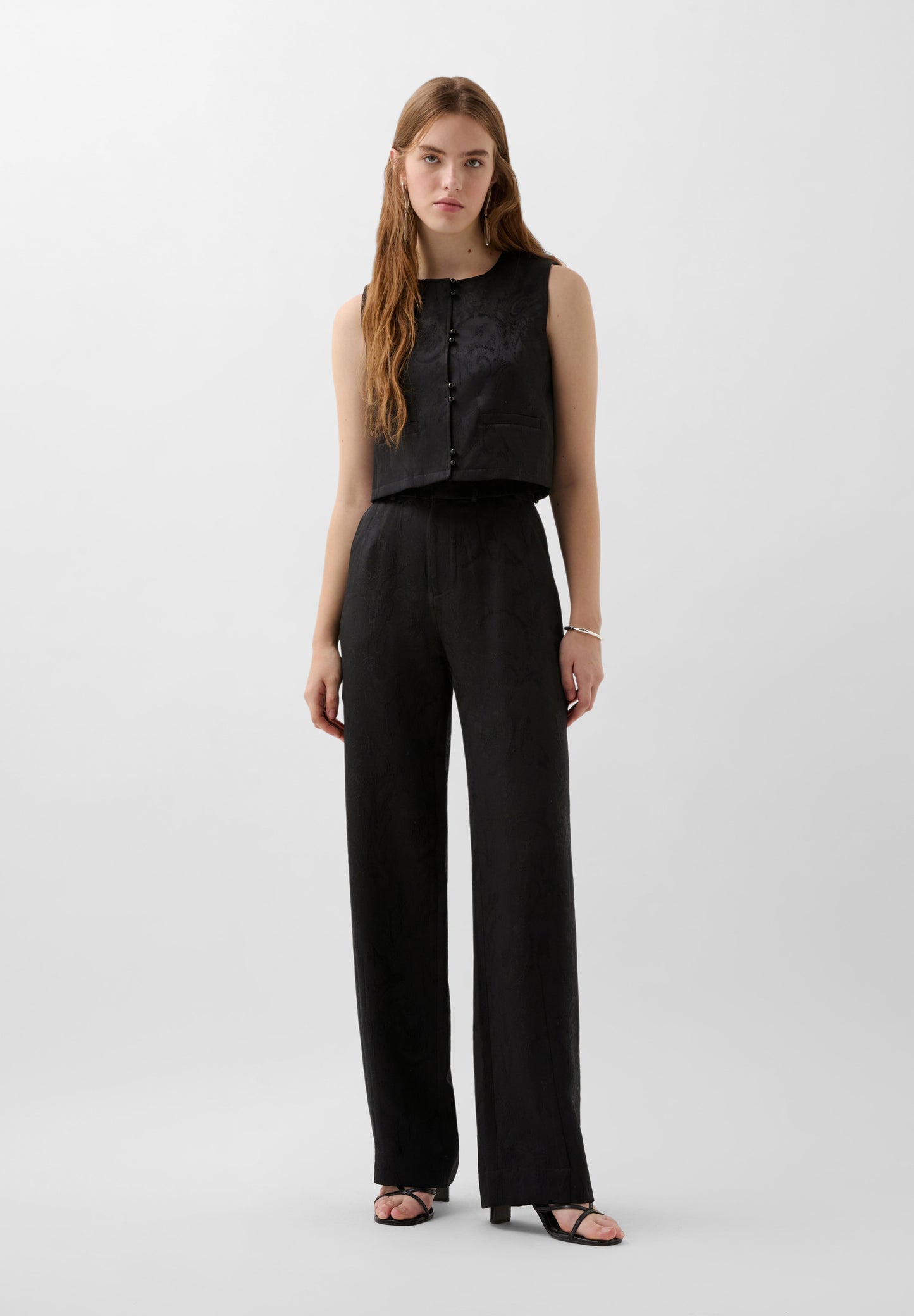 CHALECO CROPPED JACQUARD