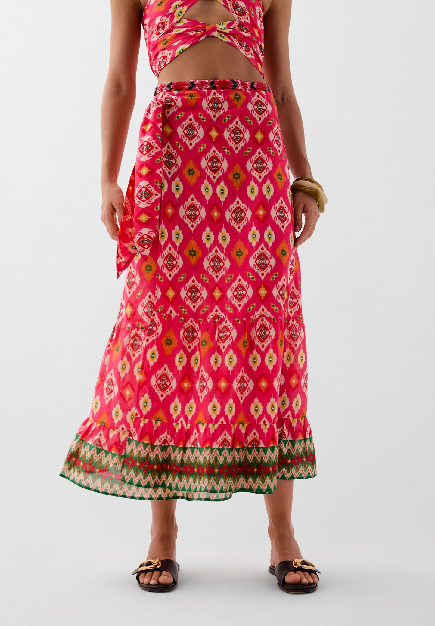FALDA ESTAMPADO ÉTNICO ALGODÓN