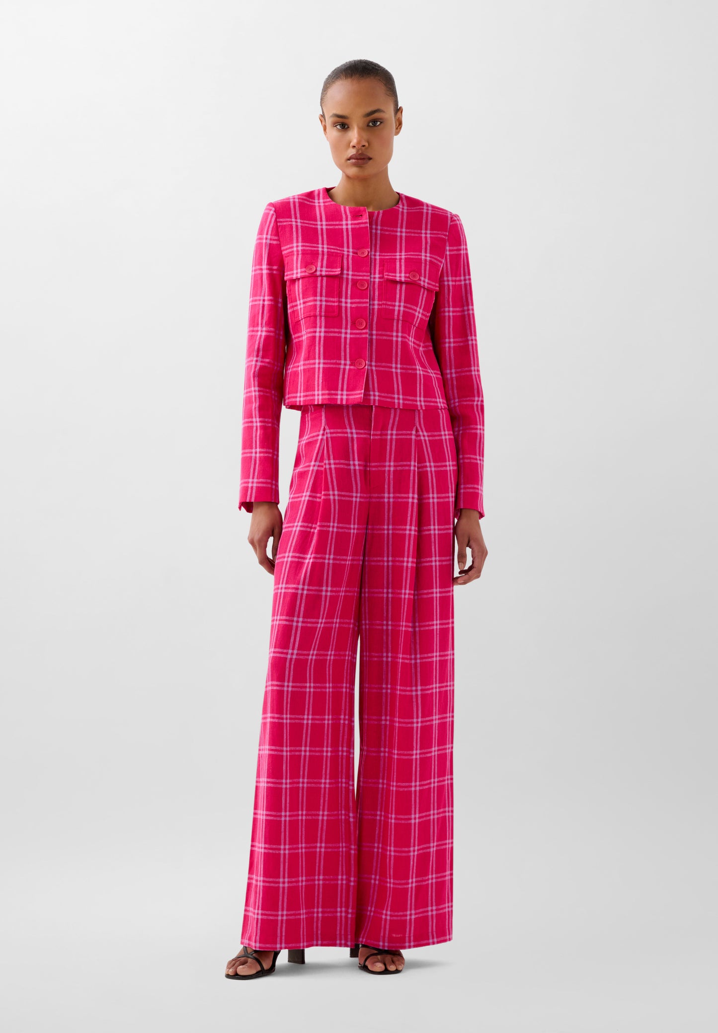 SCLINEN CHECK BLAZER