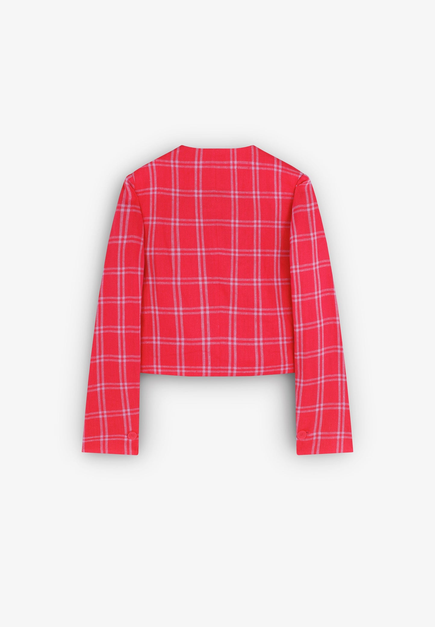 CHAQUETA LINO CROPPED CUADROS