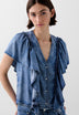 CAMISA VOLANTES FLUIDA DENIM