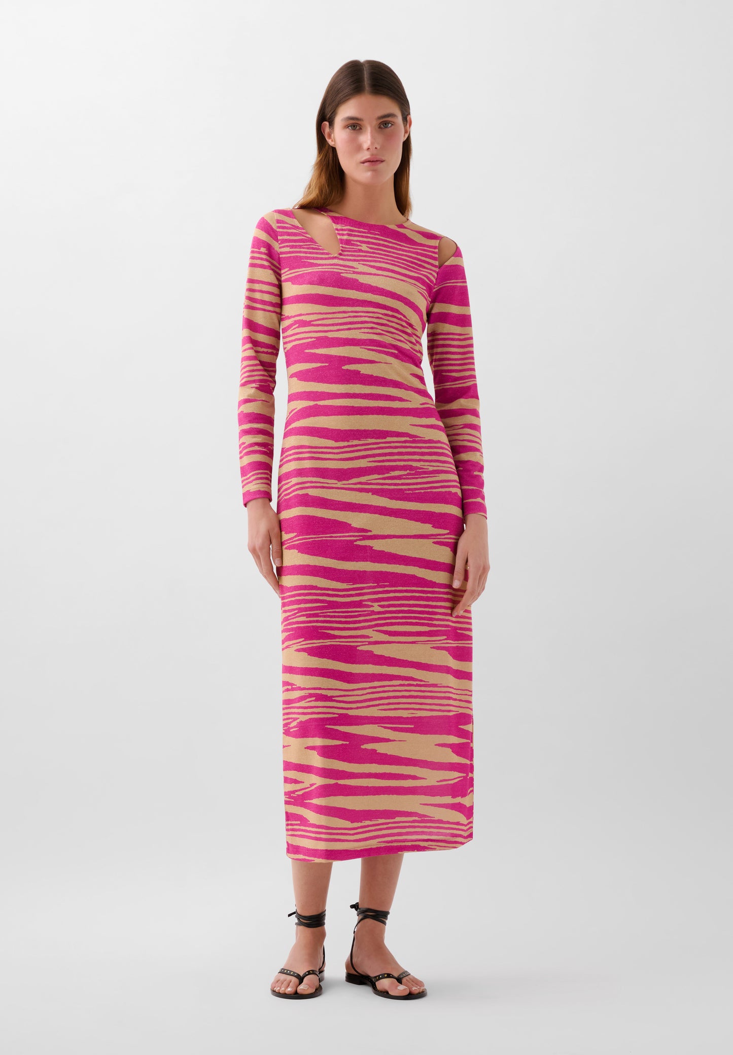 VESTIDO ANIMAL PRINT ABERTURA