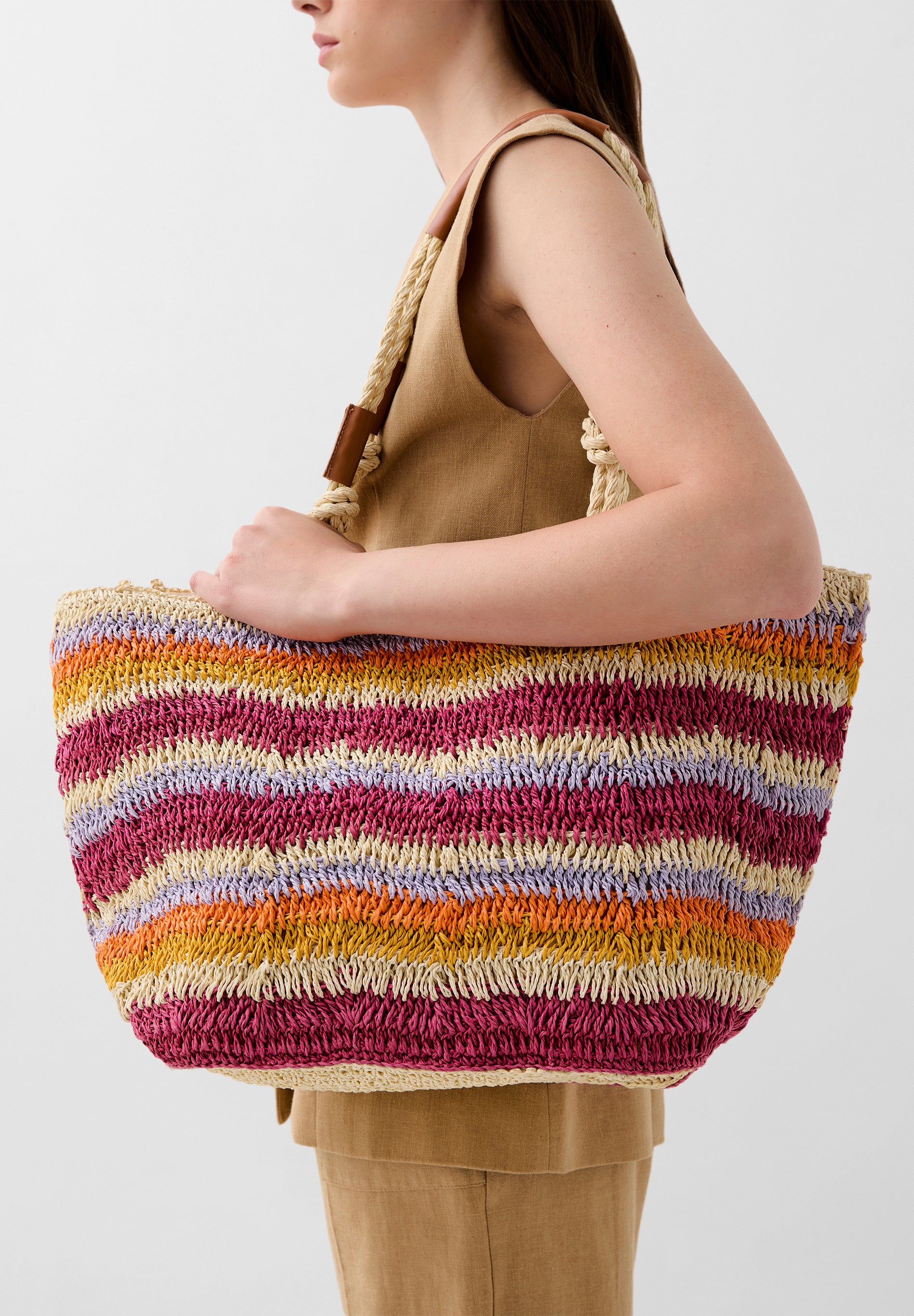 BOLSO SHOPPER RAFIA MULTICOLOR