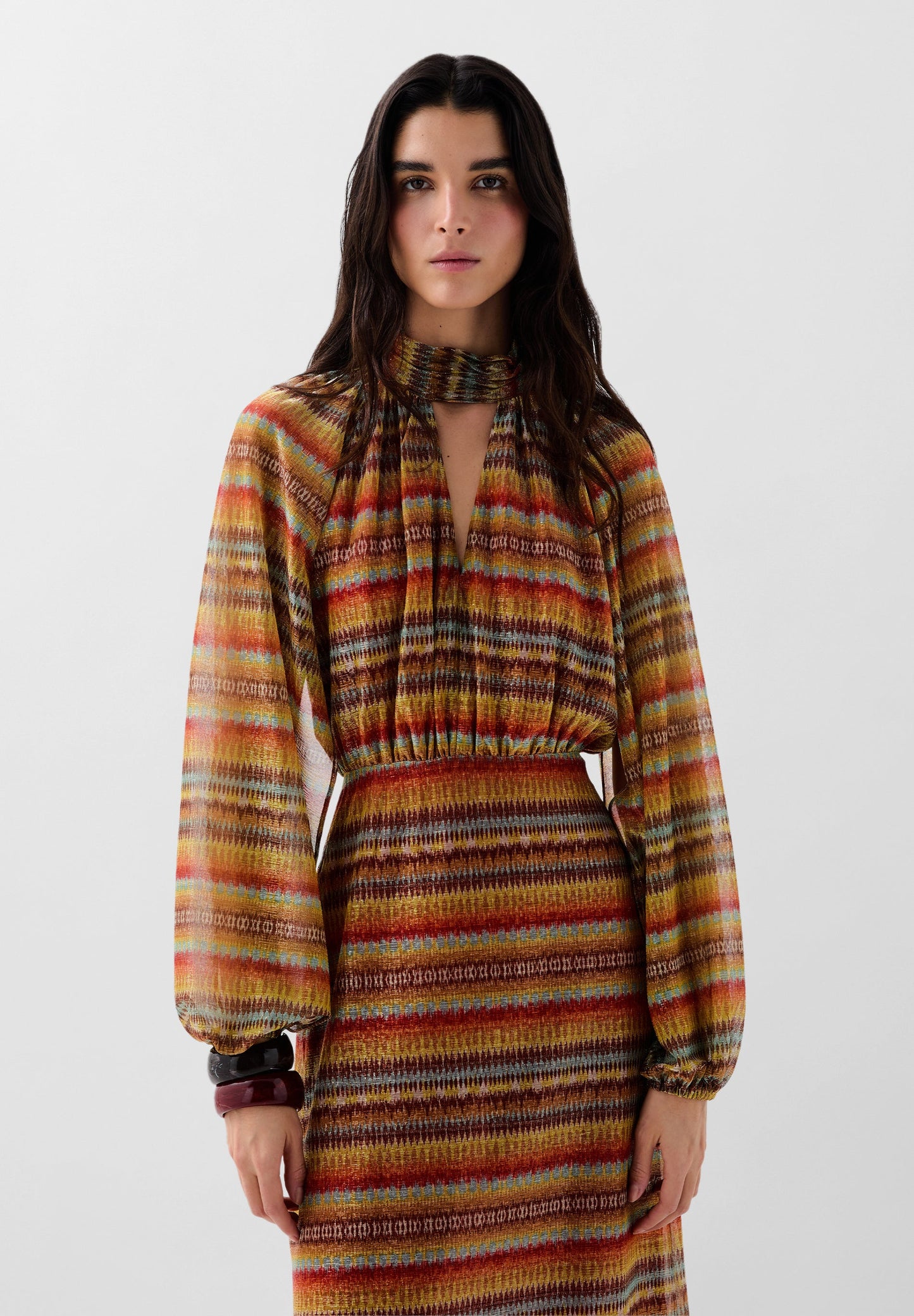 VESTIDO ETNICO LUREX