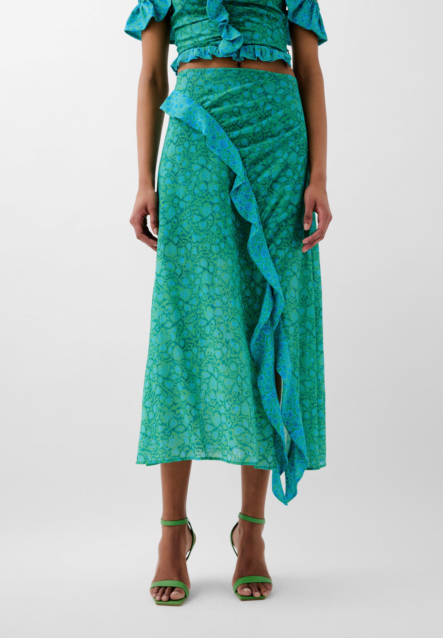 FALDA ESTAMPADA VOLANTES