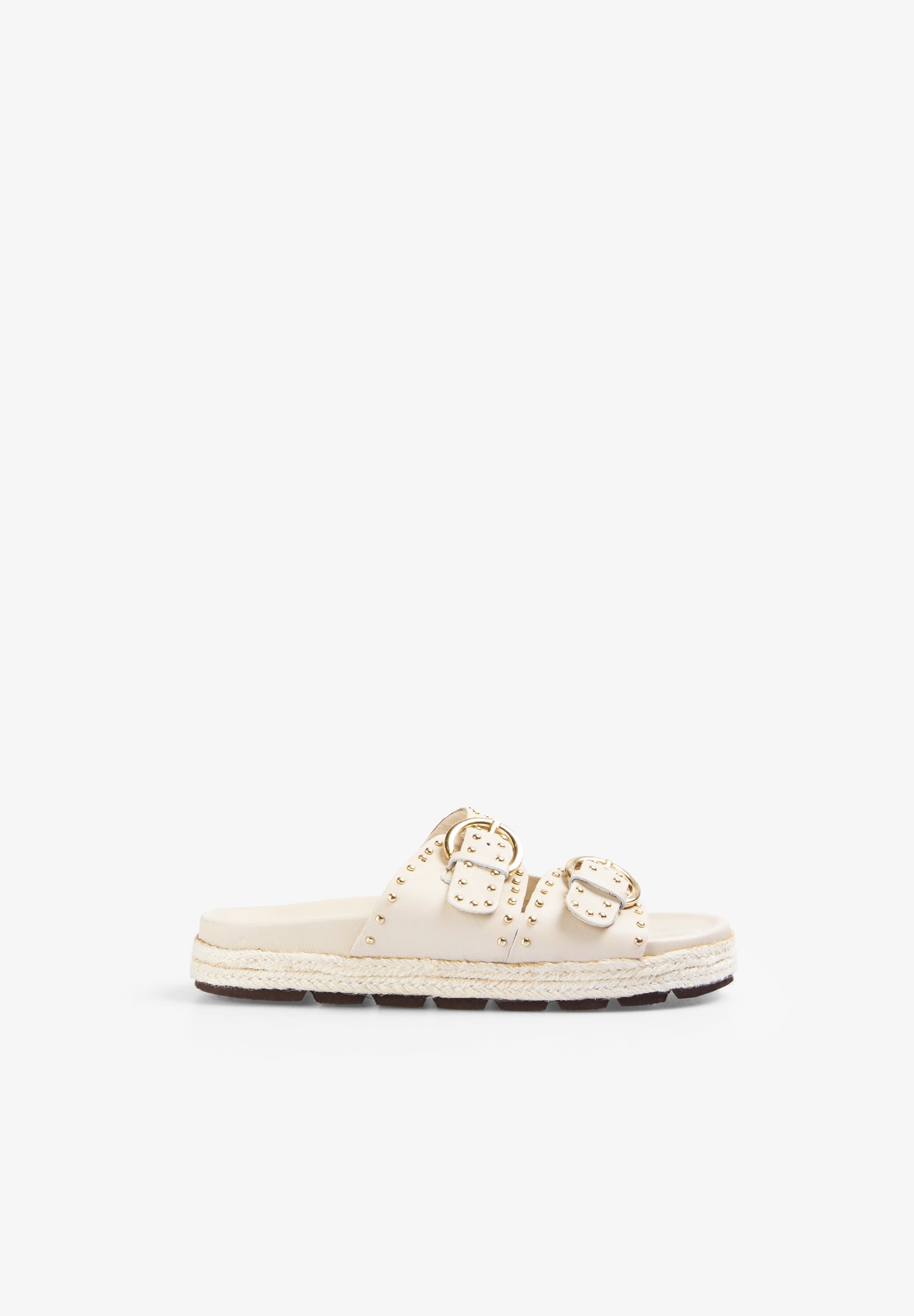 SANDALIA HEBILLAS TACHAS ESPARTO