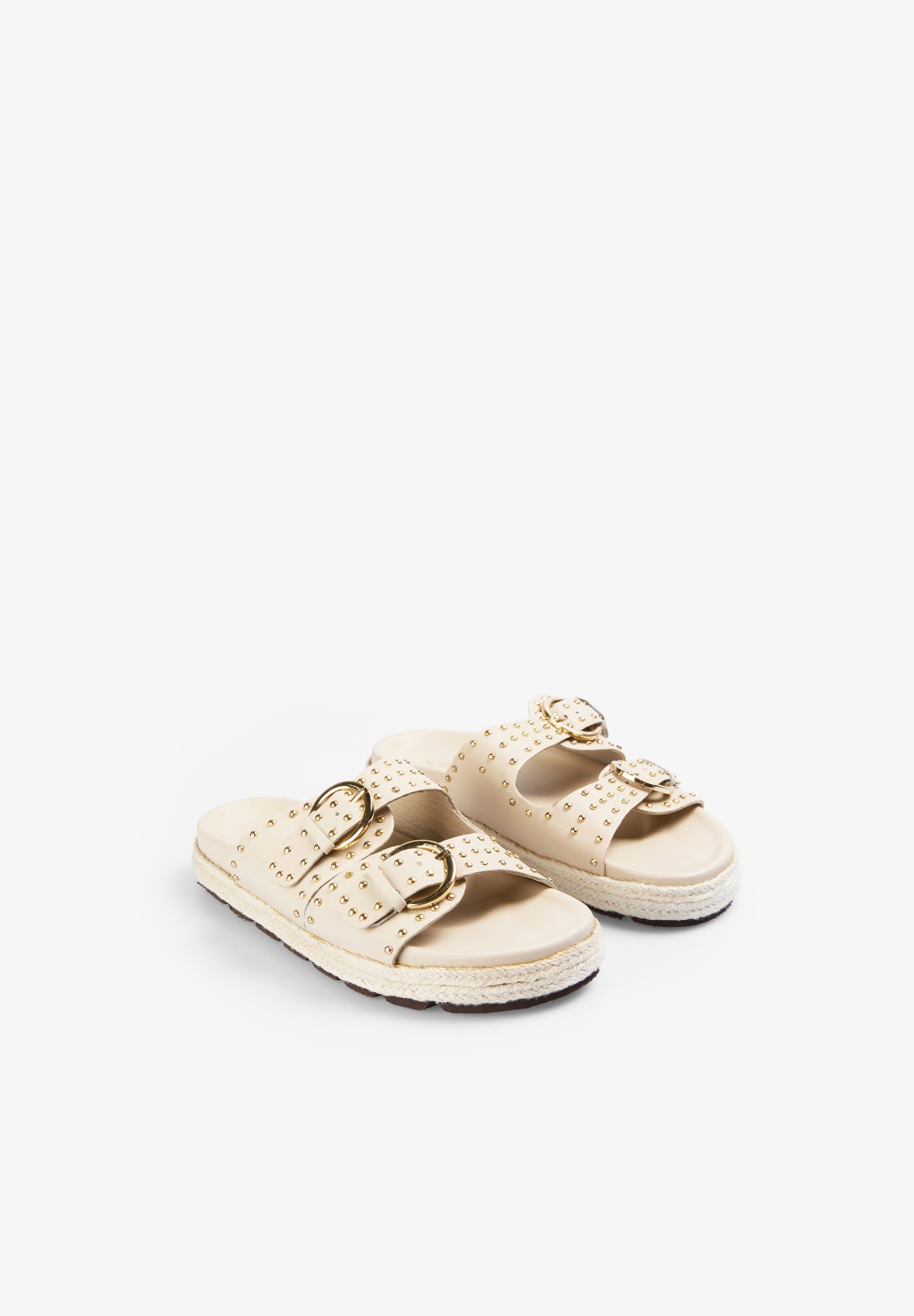 SANDALIA HEBILLAS TACHAS ESPARTO