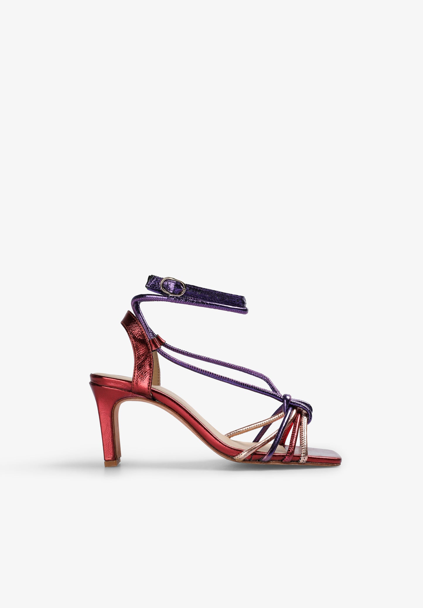 SANDALIAS TACÓN NUDO MULTICOLOR
