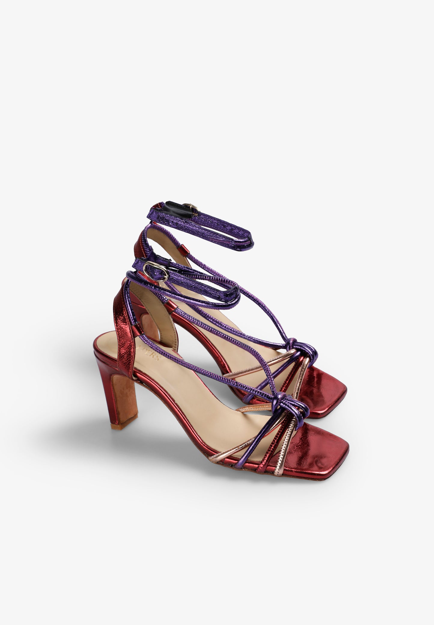 SANDALIAS TACÓN NUDO MULTICOLOR