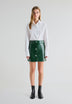 LAAGAM | LENA GREEN FAUX LEATHER SKIRT