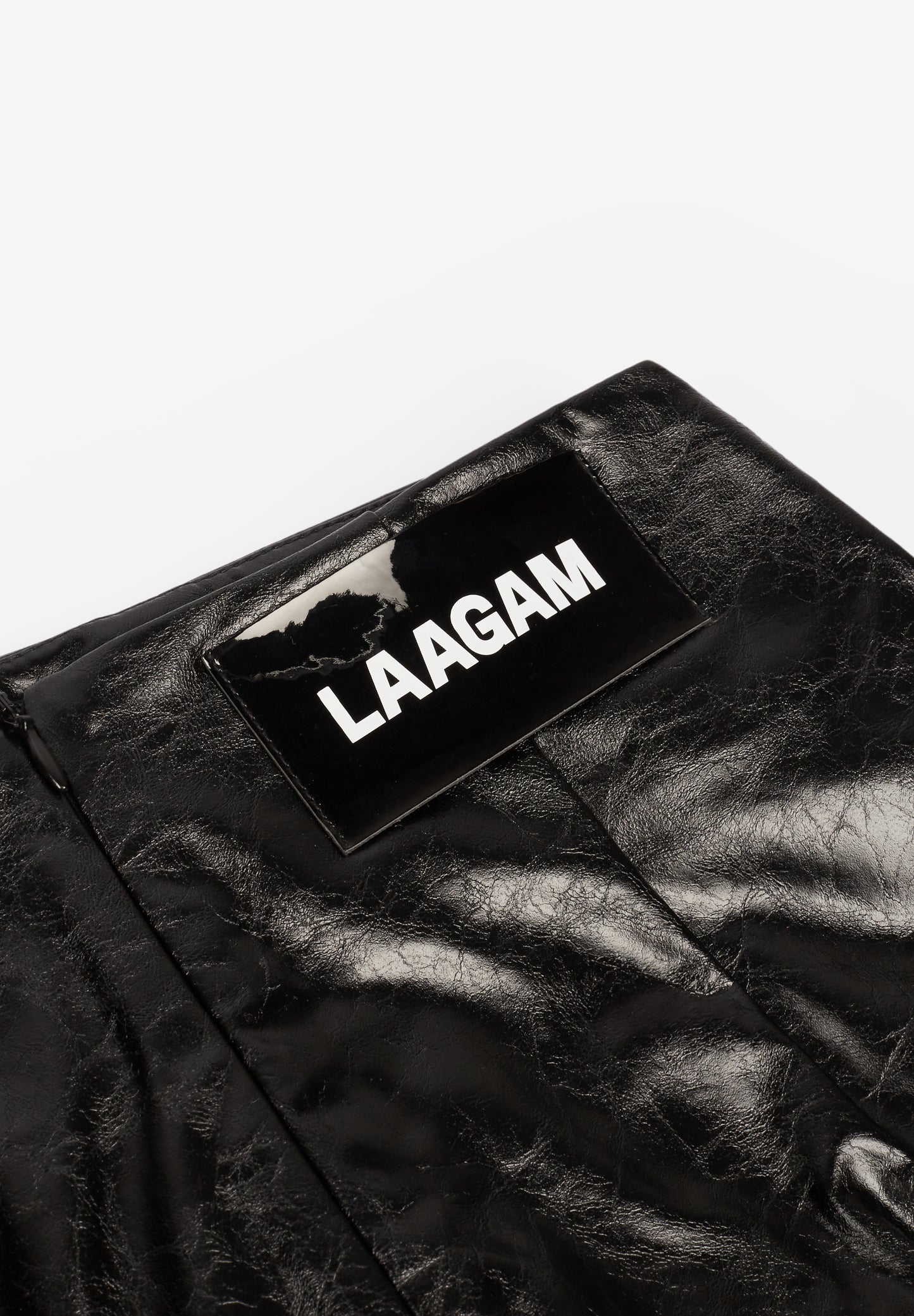 LAAGAM | LENA BLACK FAUX LEATHER SKIRT