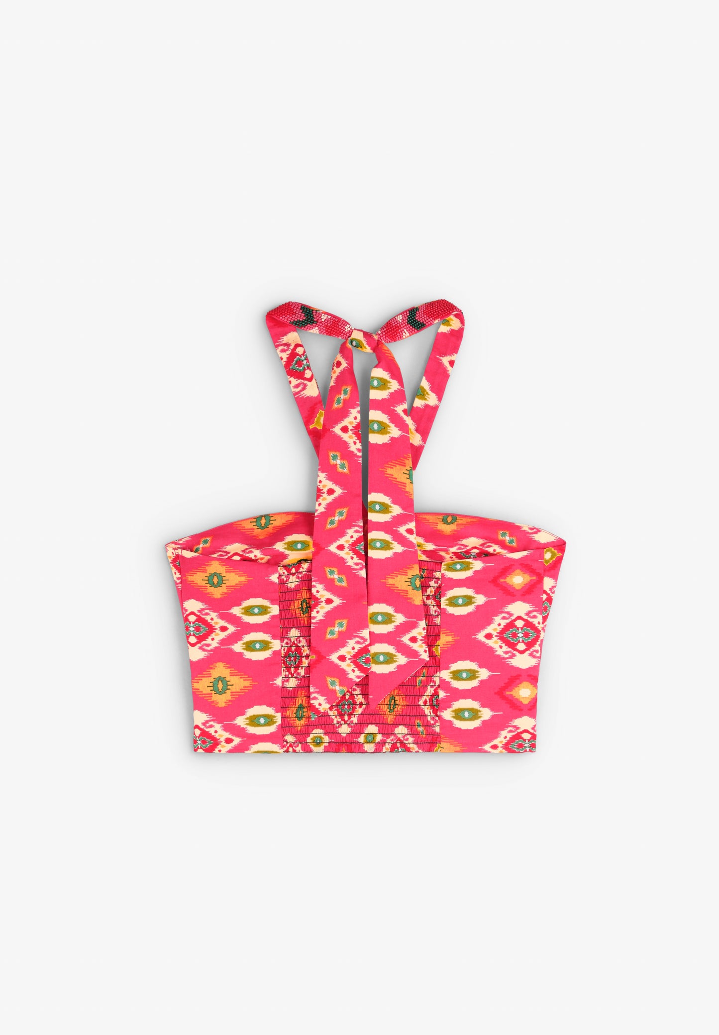 TOP ESTAMPADO ÉTNICO CUENTAS