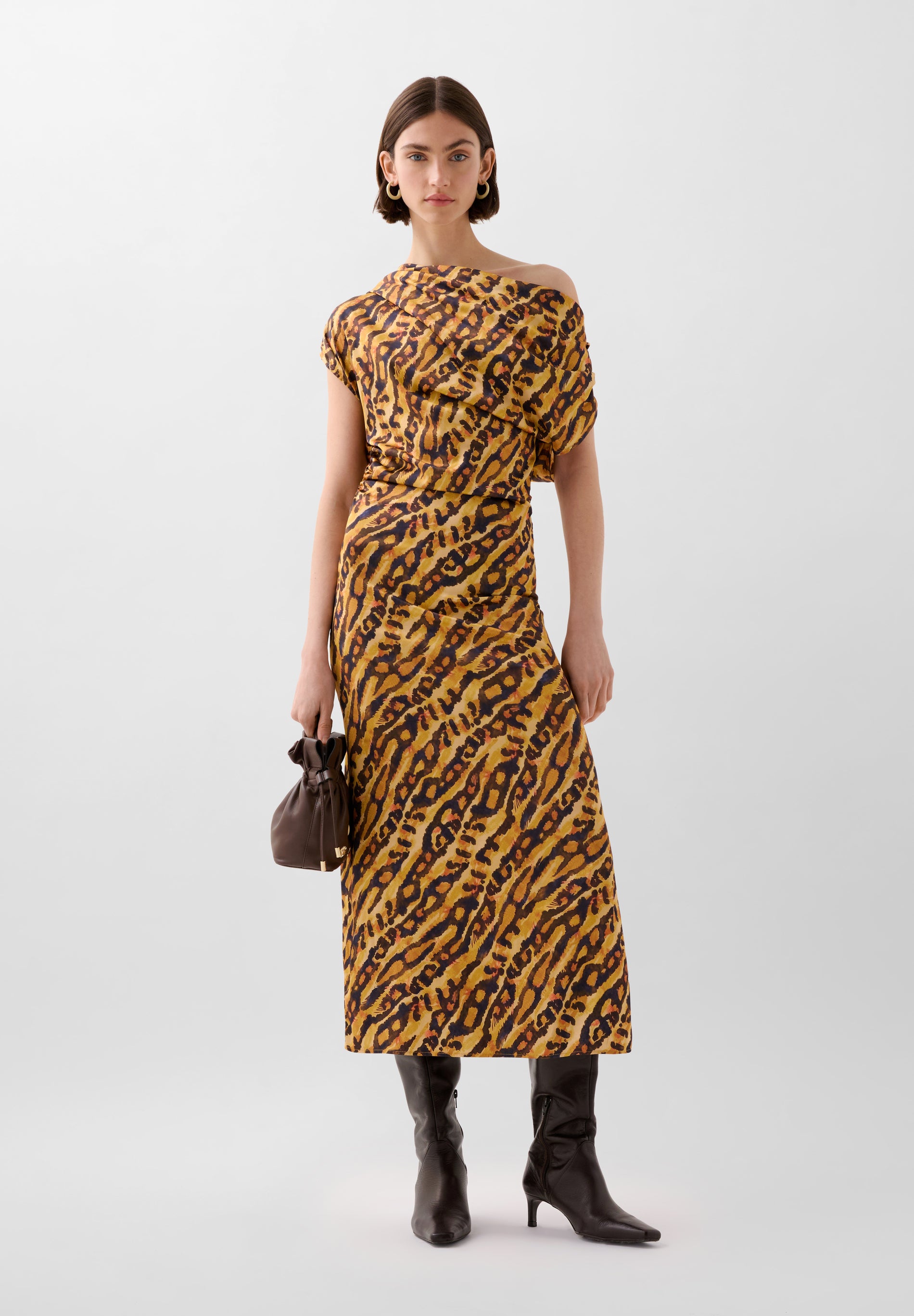 VESTIDO SATINADO ANIMAL PRINT