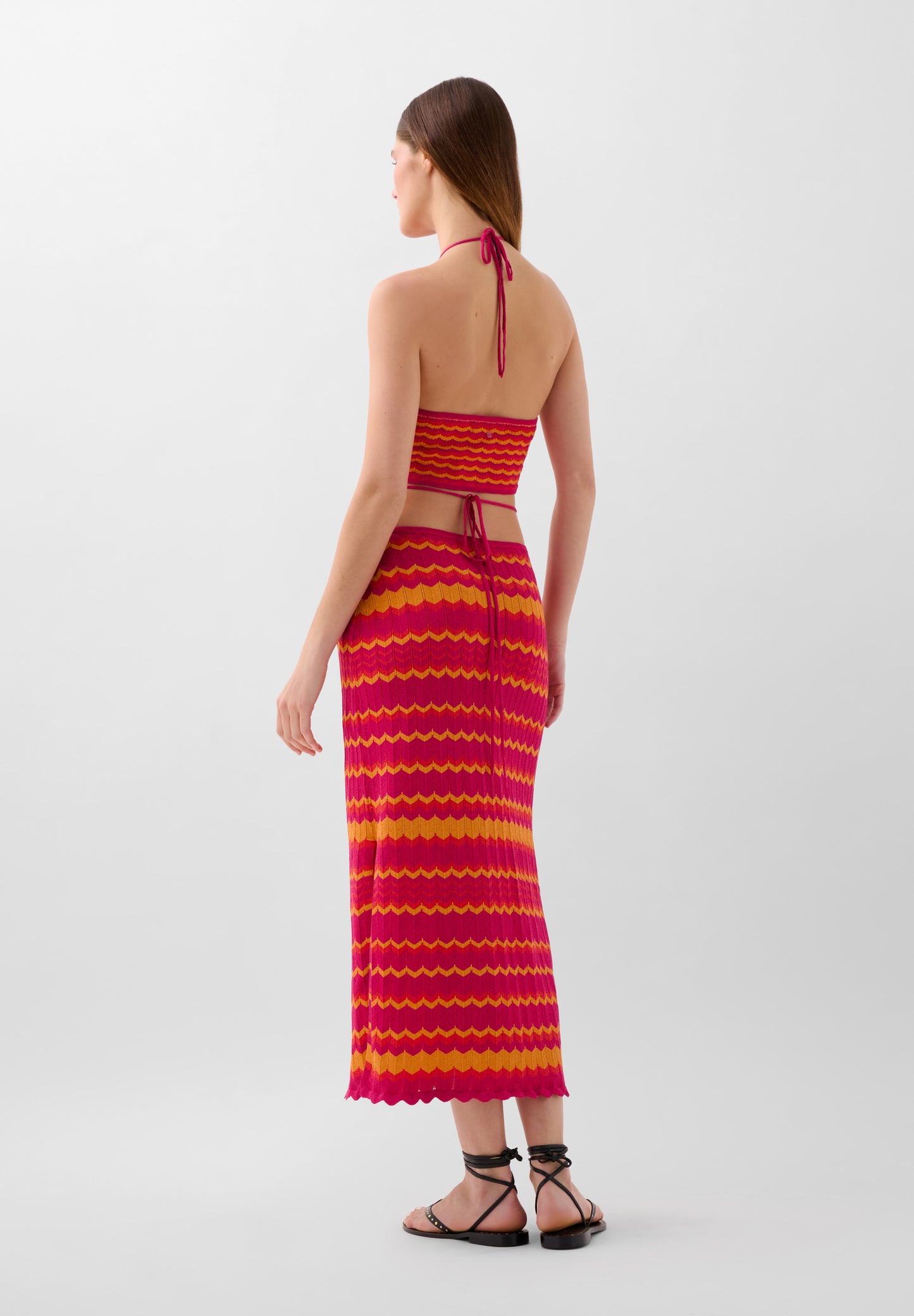 VESTIDO PUNTO BICOLOR ABERTURAS