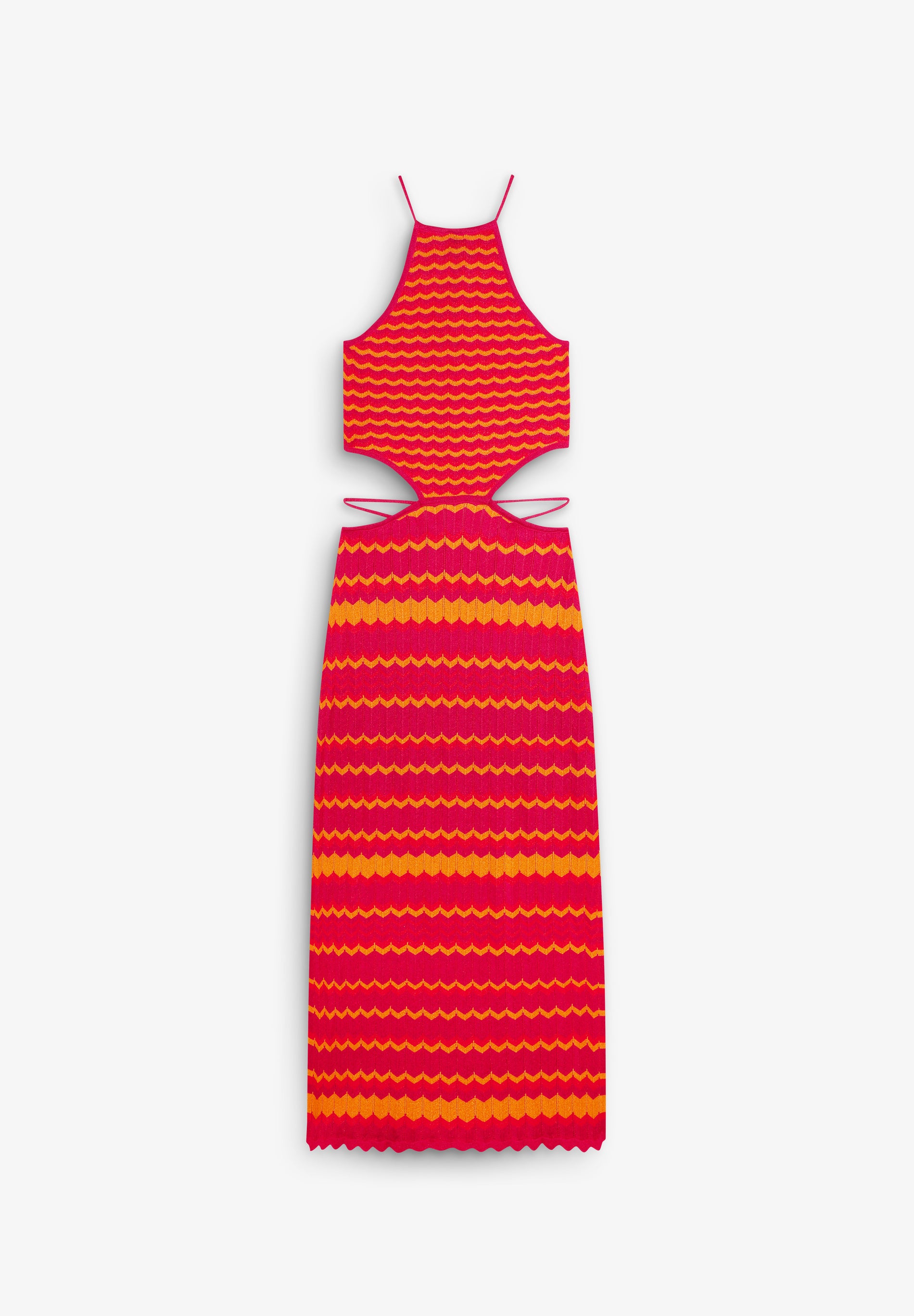 VESTIDO PUNTO BICOLOR ABERTURAS