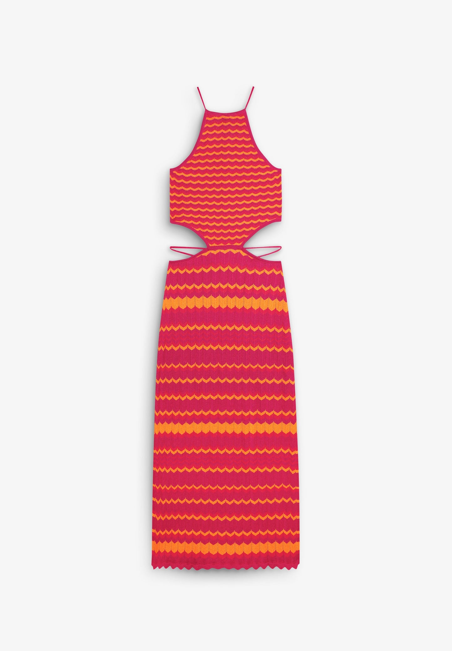 VESTIDO PUNTO BICOLOR ABERTURAS