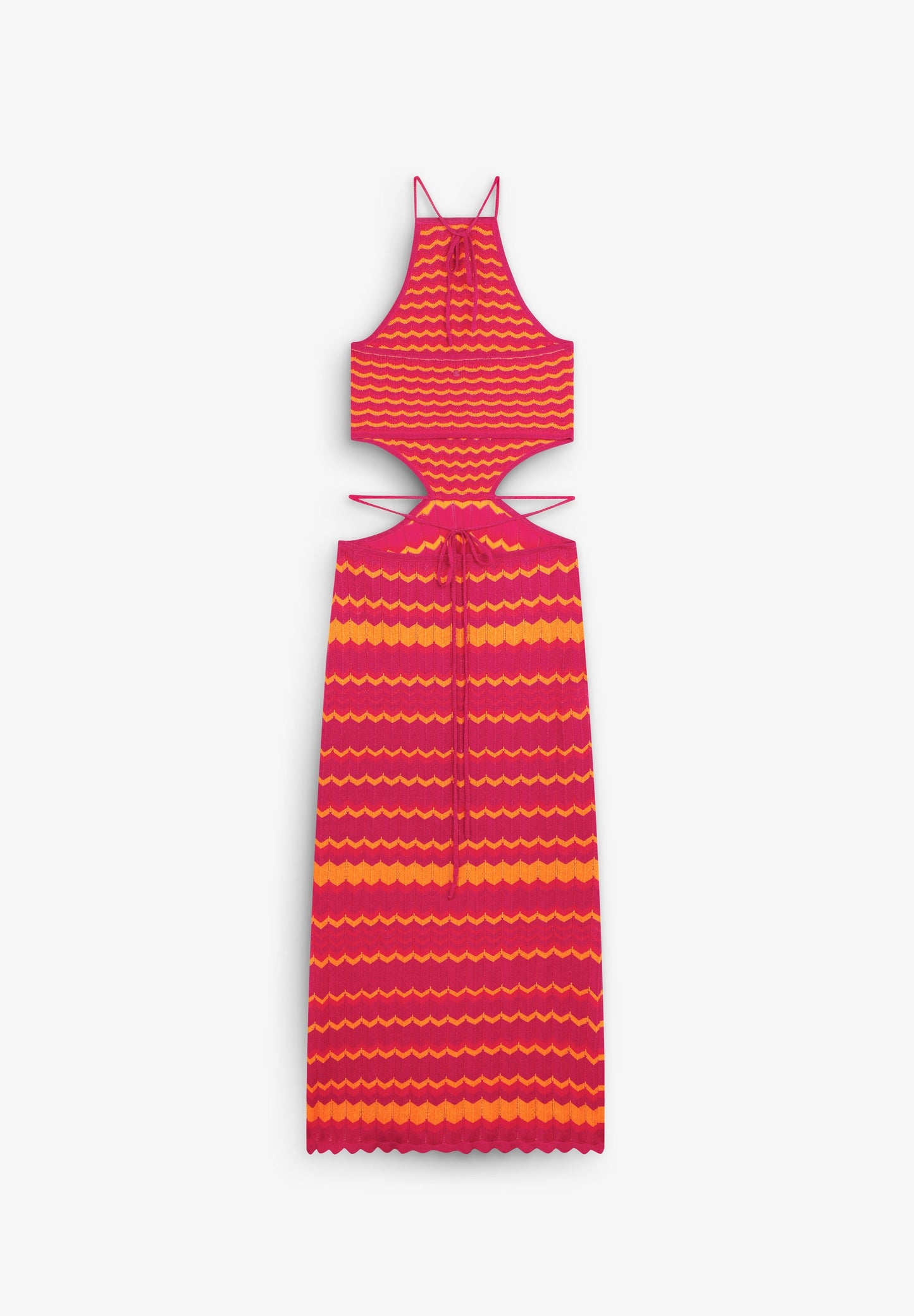 VESTIDO PUNTO BICOLOR ABERTURAS