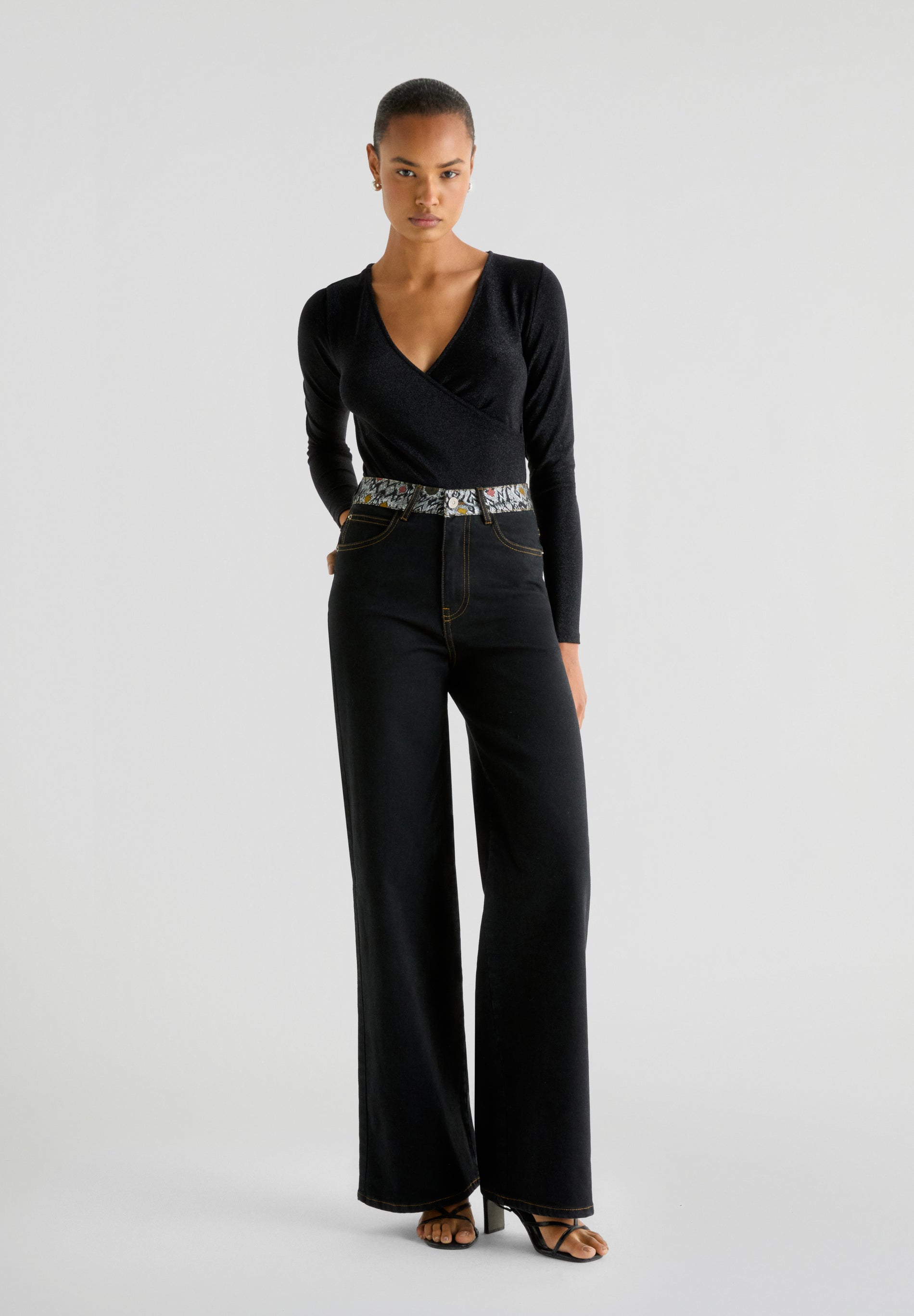 JEANS FULL LENGTH FLARE JACQUARD