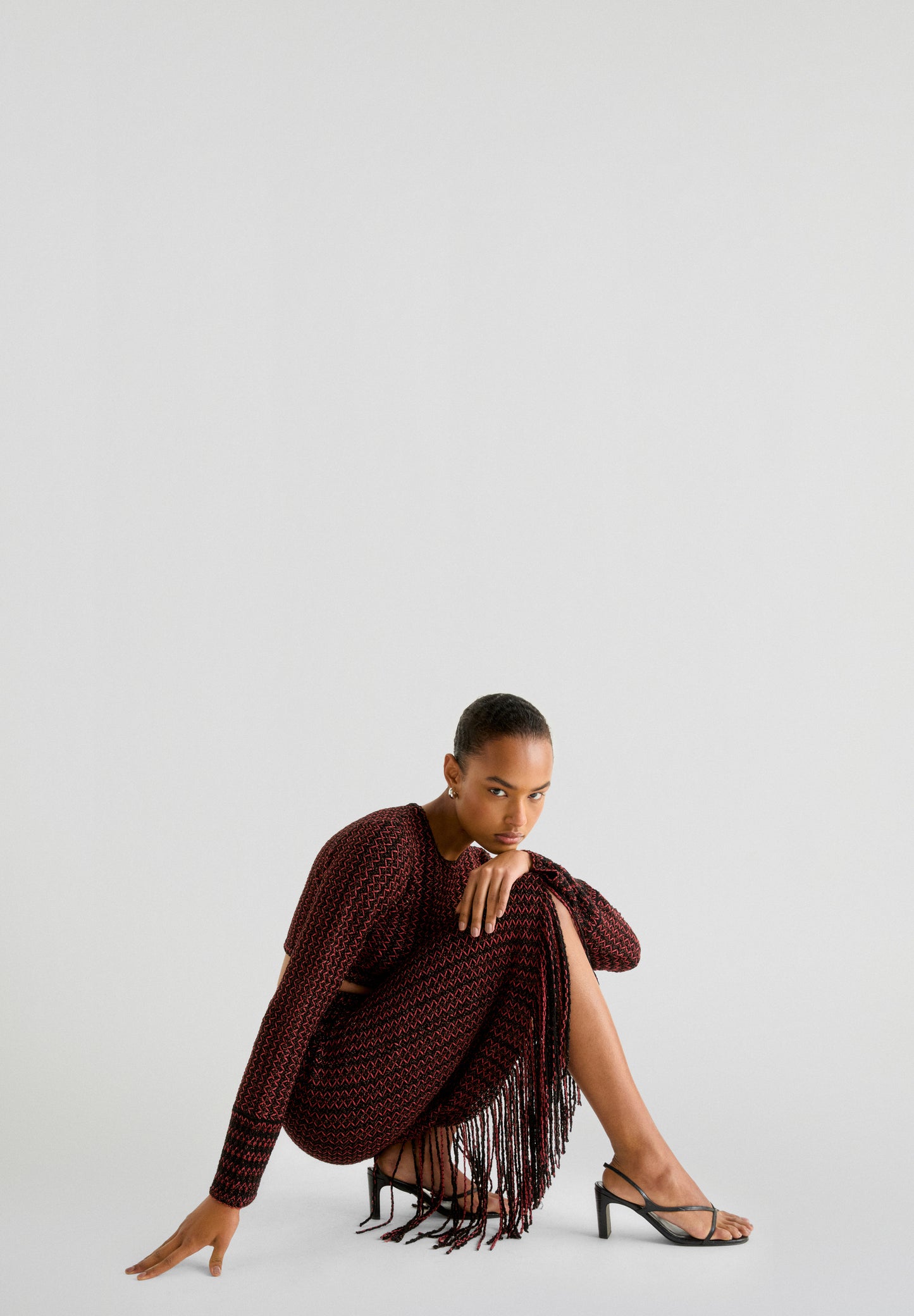 FALDA MIDI CROCHET FLECOS