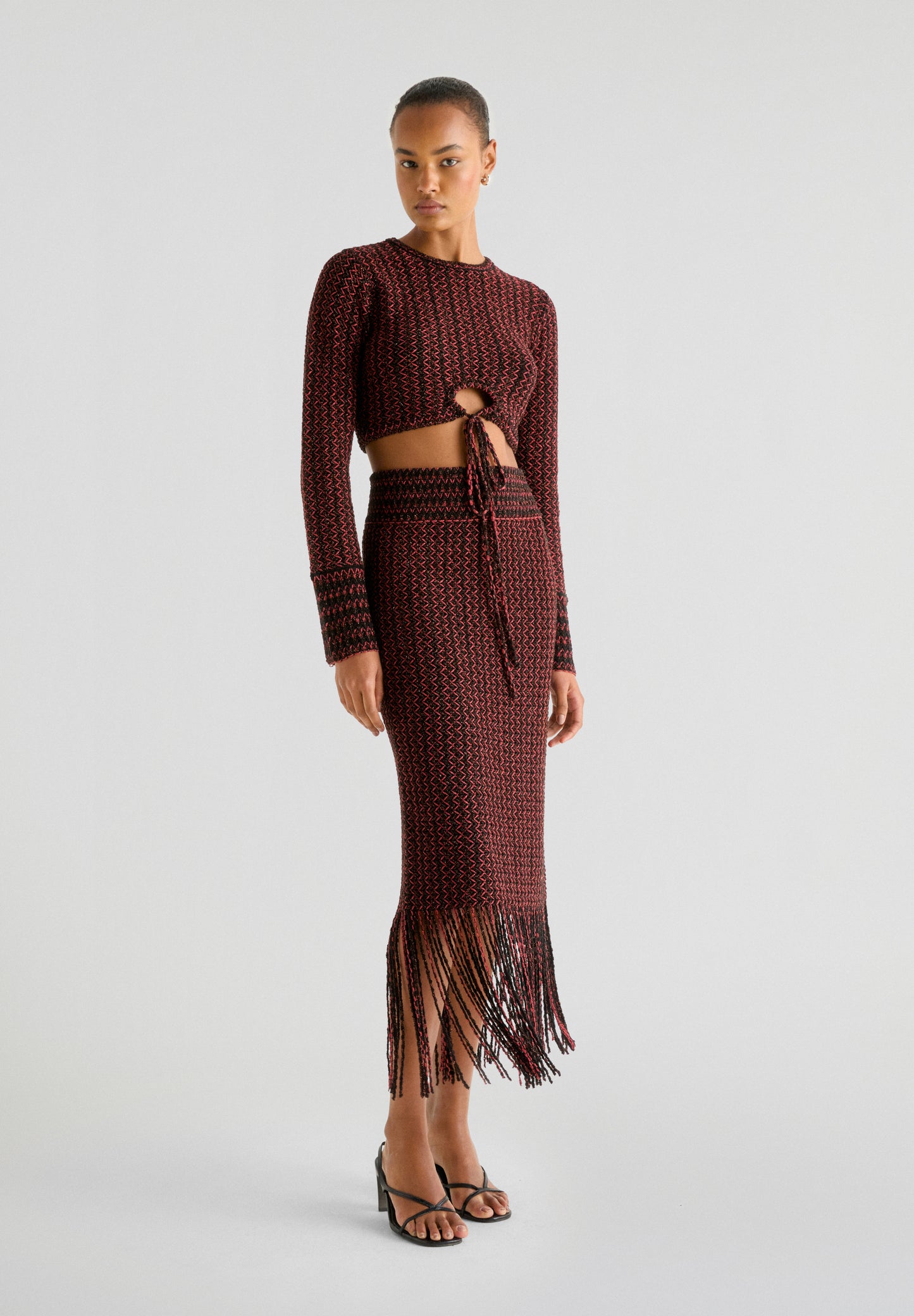 FALDA MIDI CROCHET FLECOS