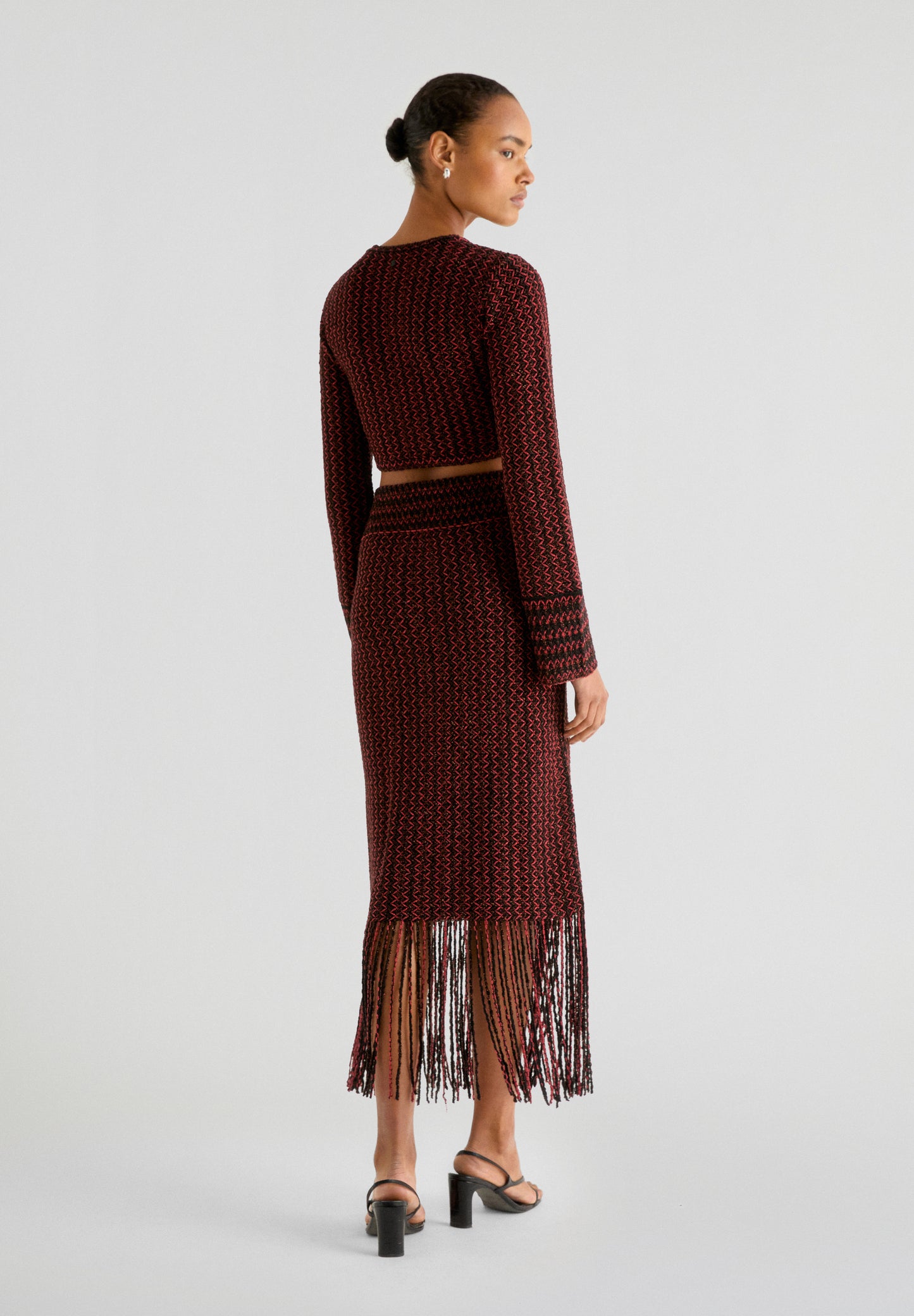 FALDA MIDI CROCHET FLECOS