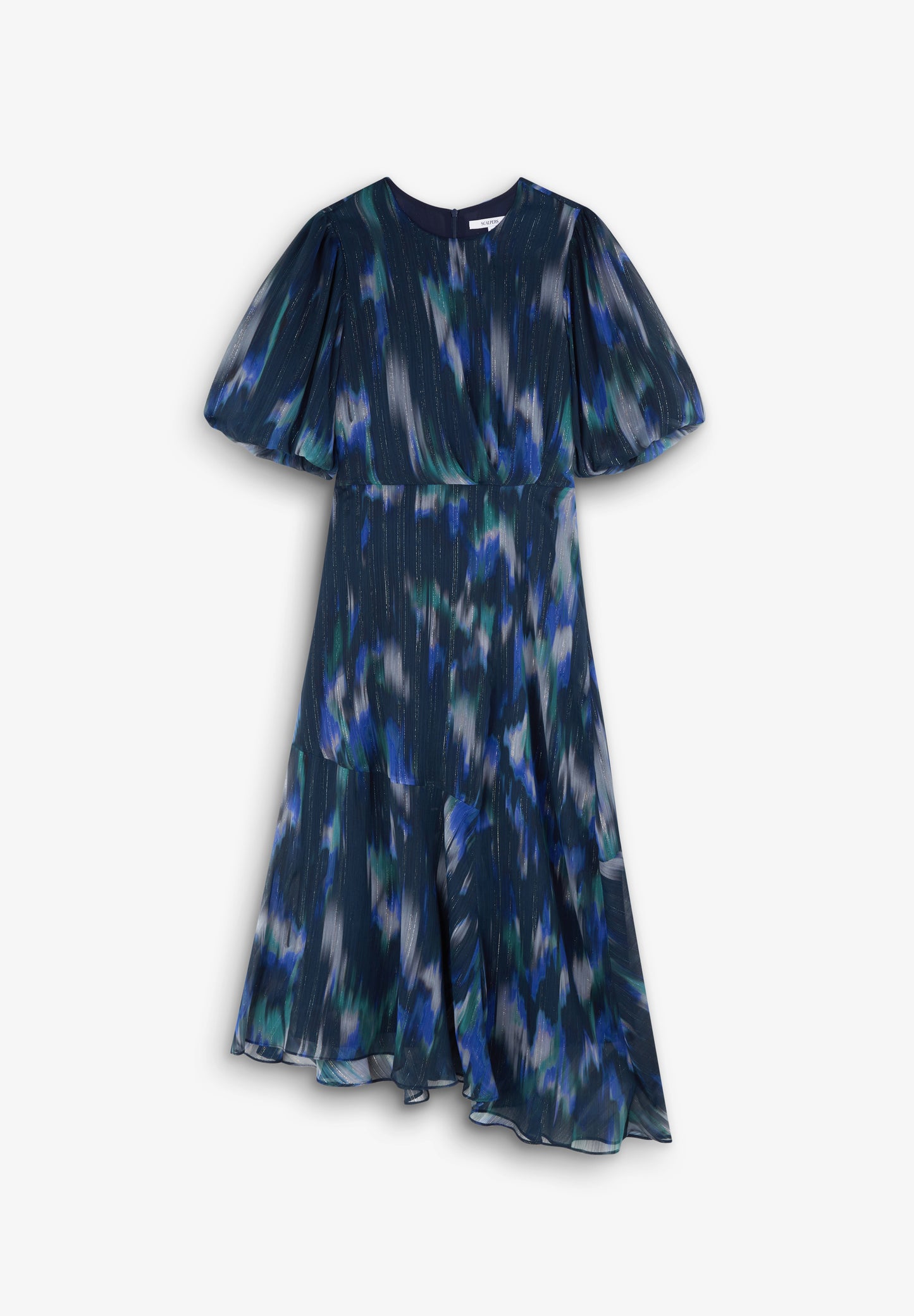 VESTIDO PRINT MANGA ABULLONADA