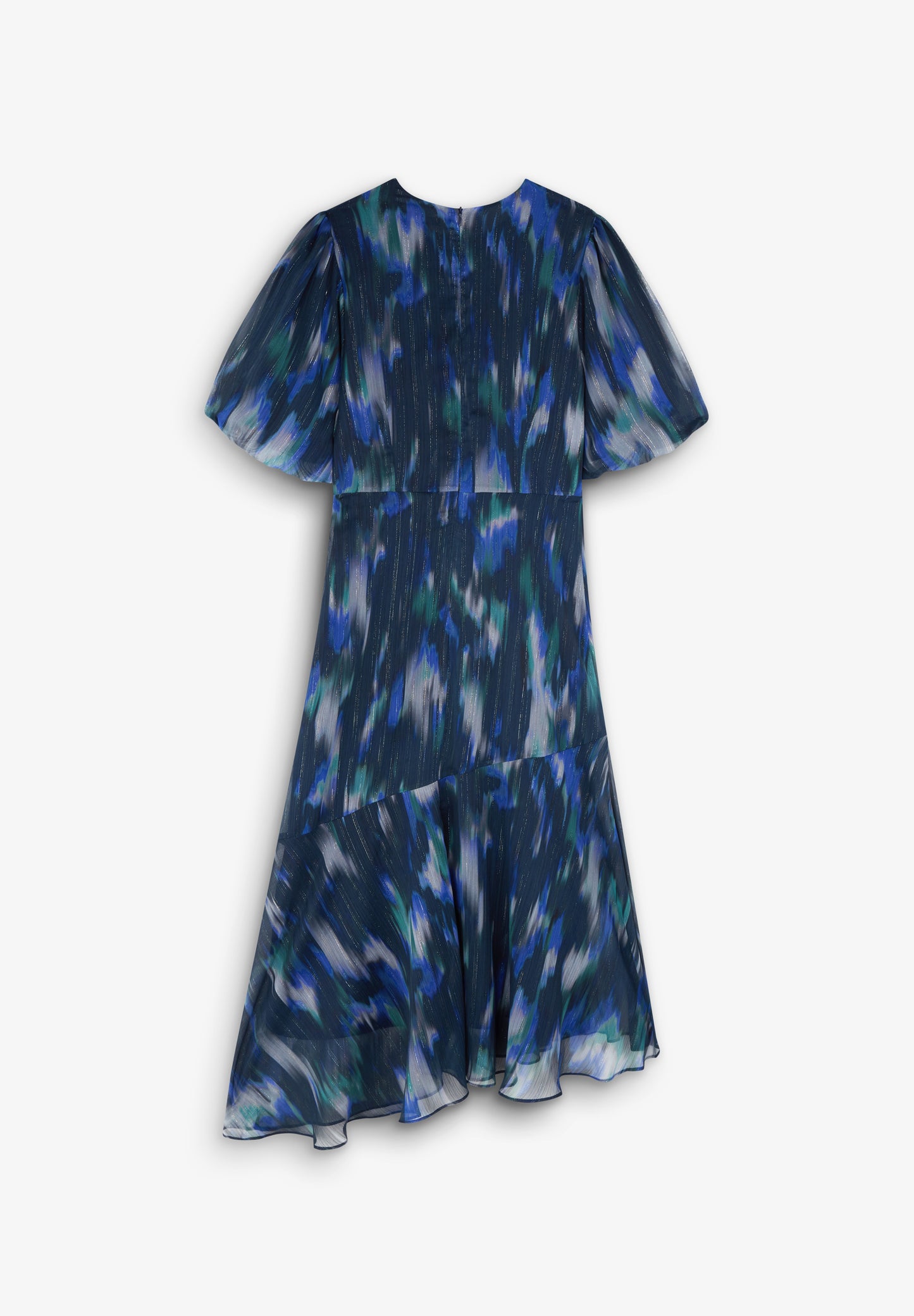 VESTIDO PRINT MANGA ABULLONADA