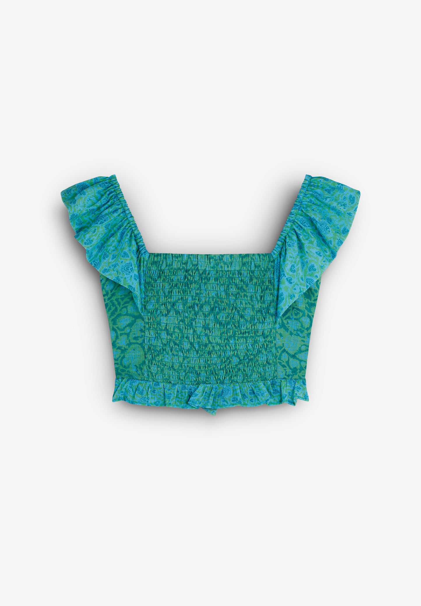 TOP CROPPED ESTAMPADO VOLANTE