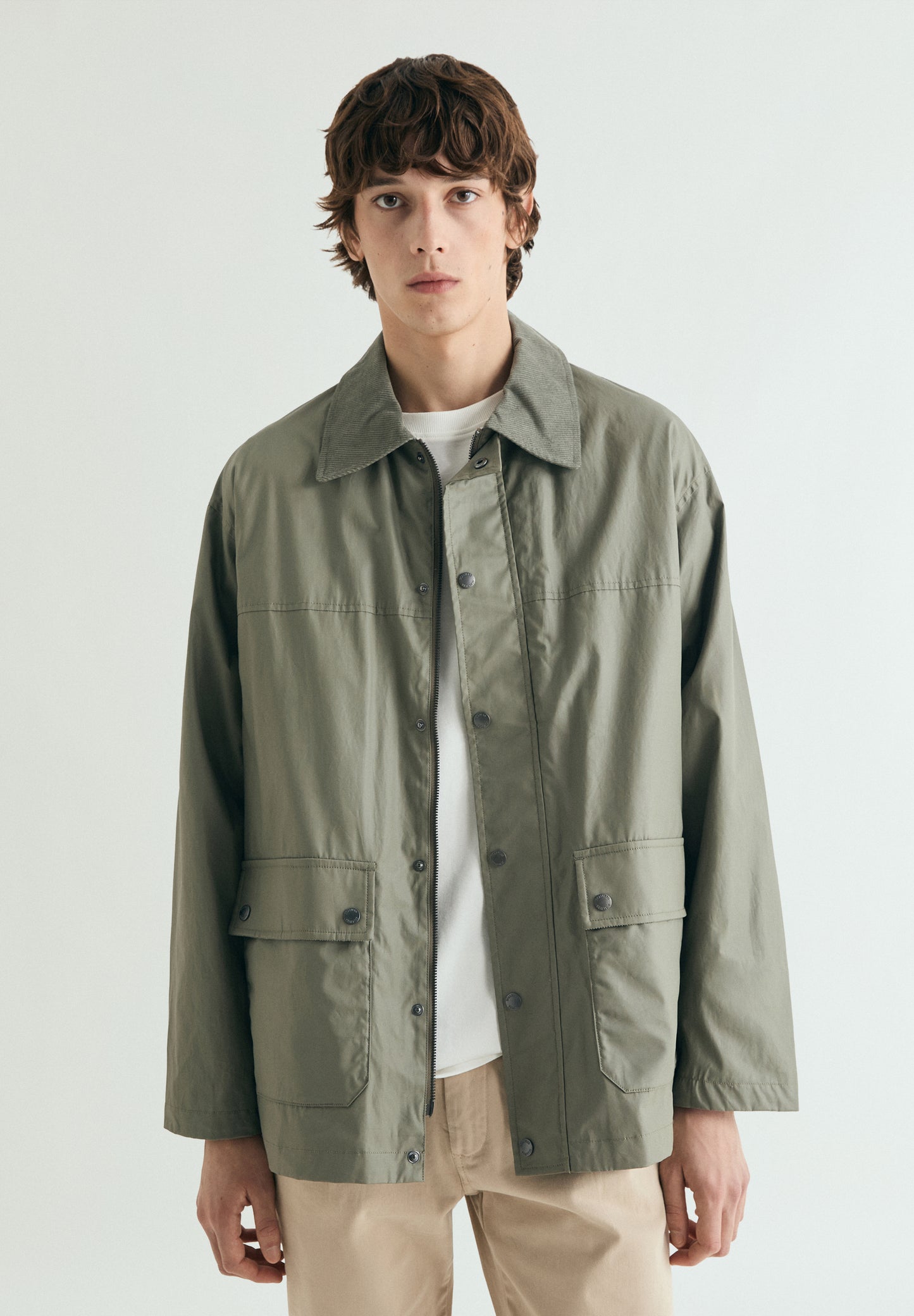 CHAQUETA ENCERADA CON SNAPS