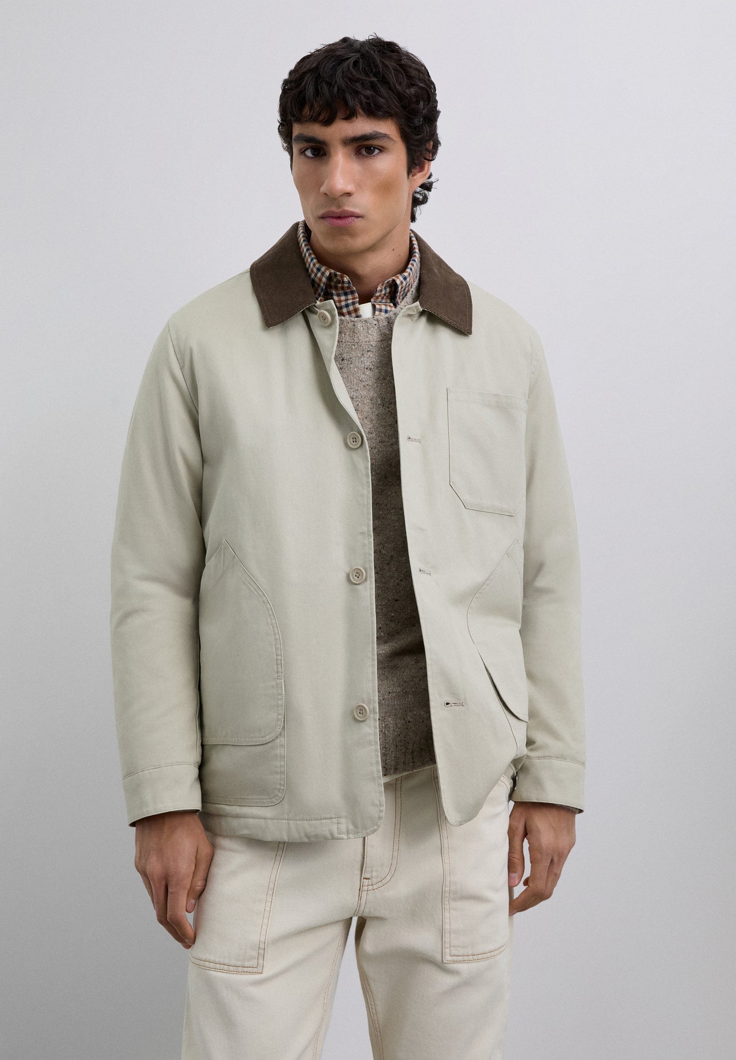 CHAQUETA CUELLO PANA CONTRASTE