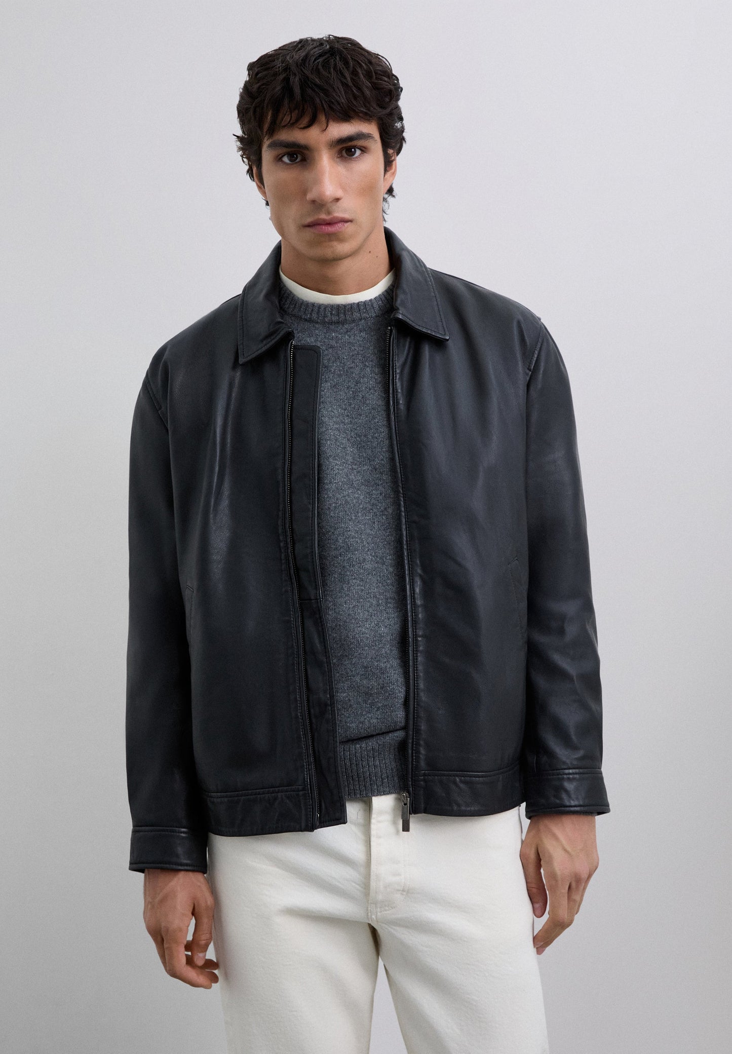 CHAQUETA PIEL CUELLO CAMISA