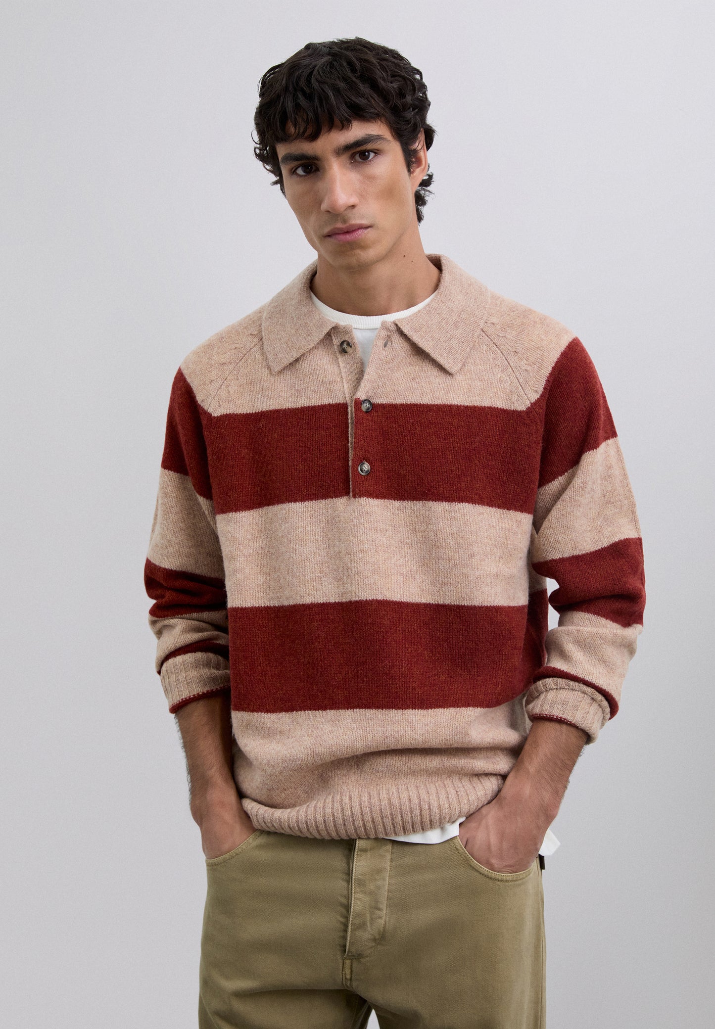 JERSEY POLO RAYAS LANA