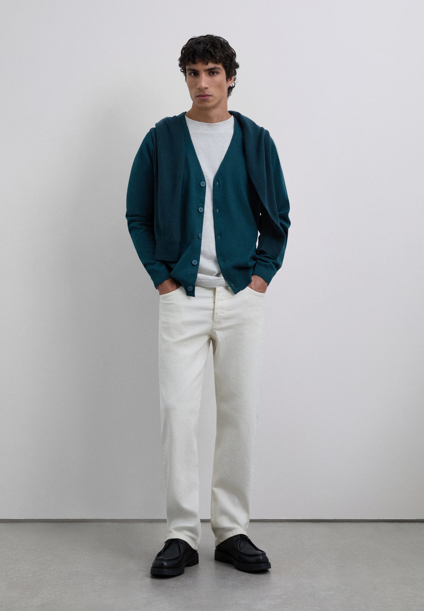 CÁRDIGAN CUELLO PICO ALGODÓN