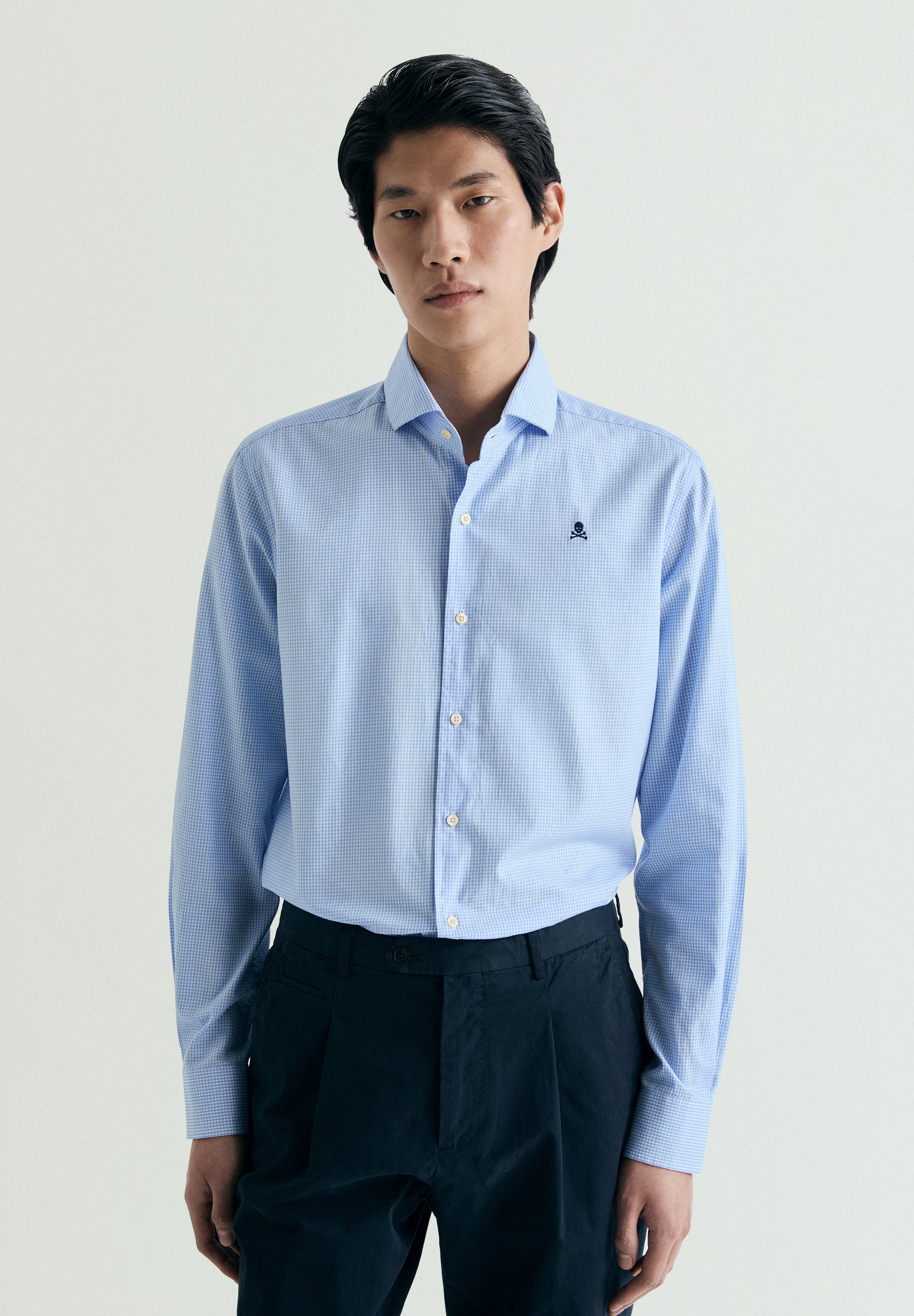 CAMISA CUADROS BORDADO CONTRASTE