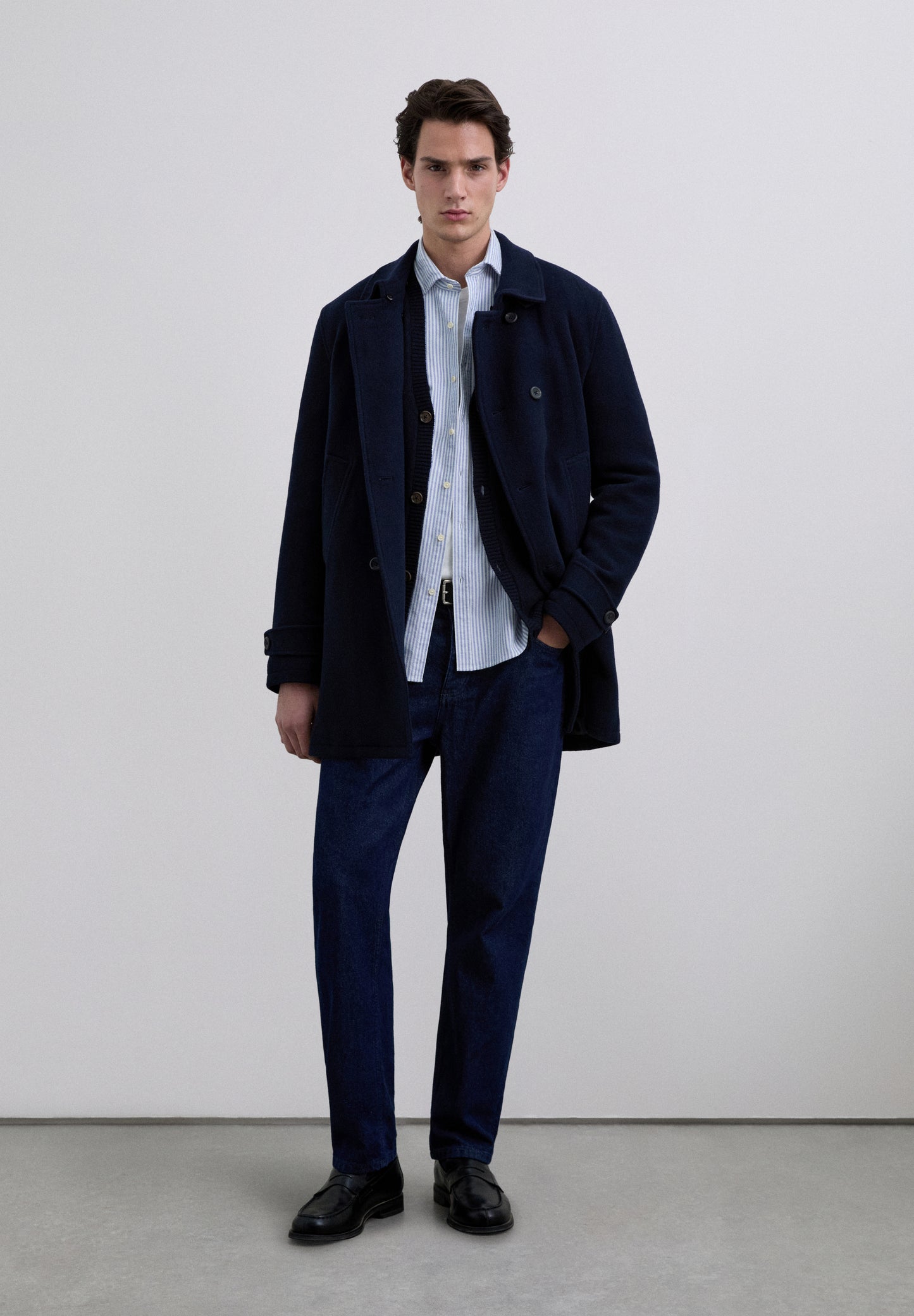 CAMISA OXFORD RAYAS CALAVERA